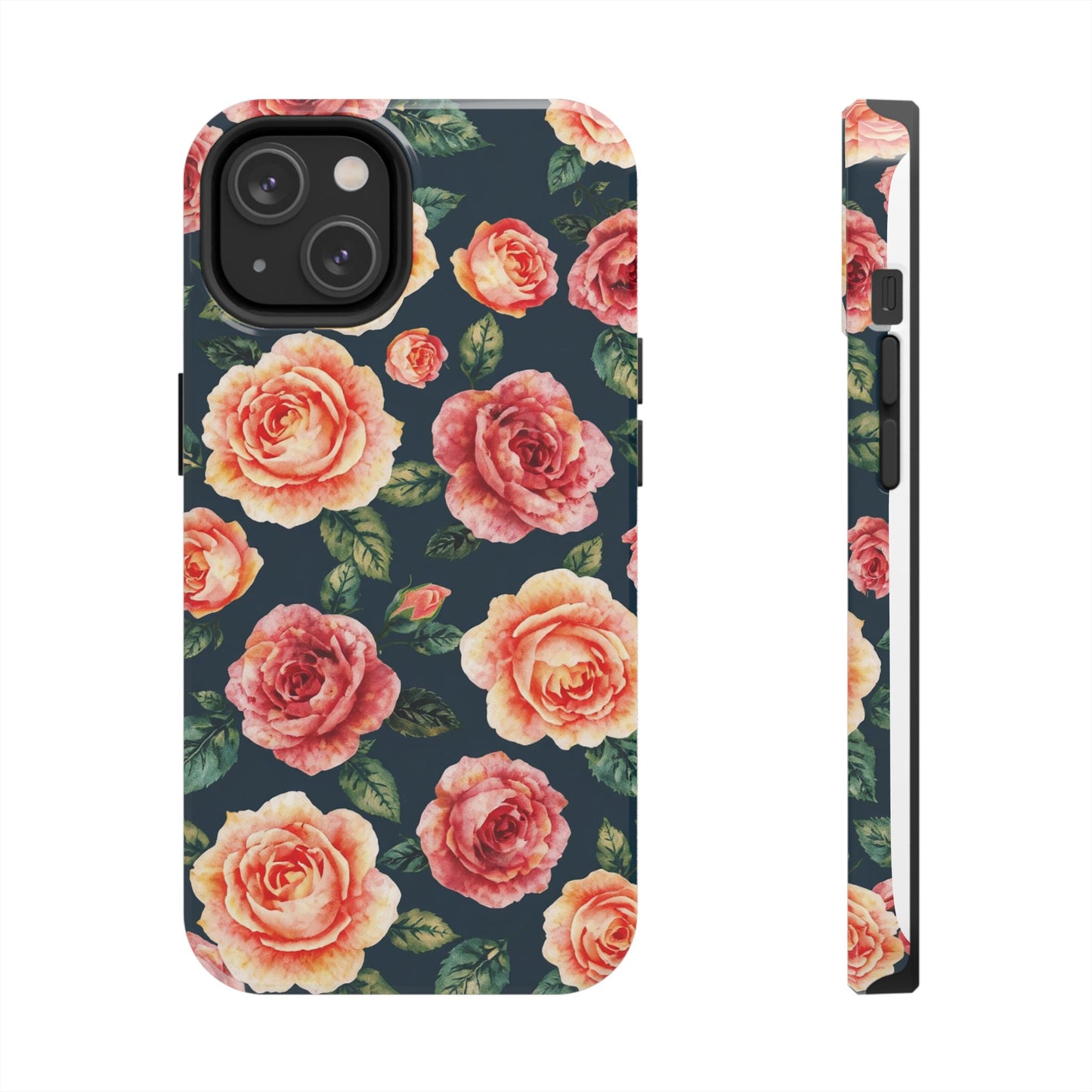 Floral Tough Phone Cases - Durable & Stylish New Age Rose Design - for iPhone
