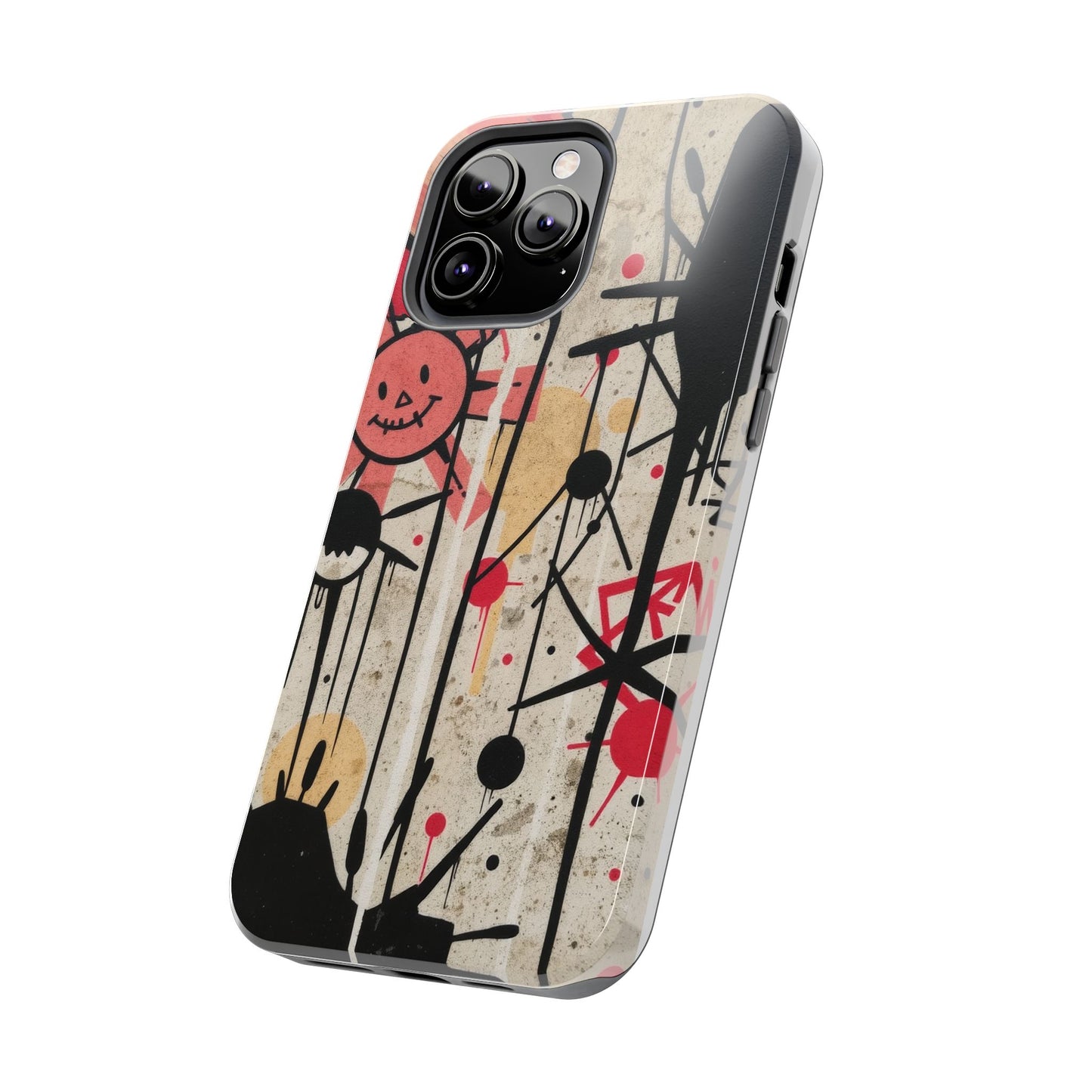 Artistic Tough Phone Case - Abstract Fun Grafitti Design for Protective Style - for iPhone
