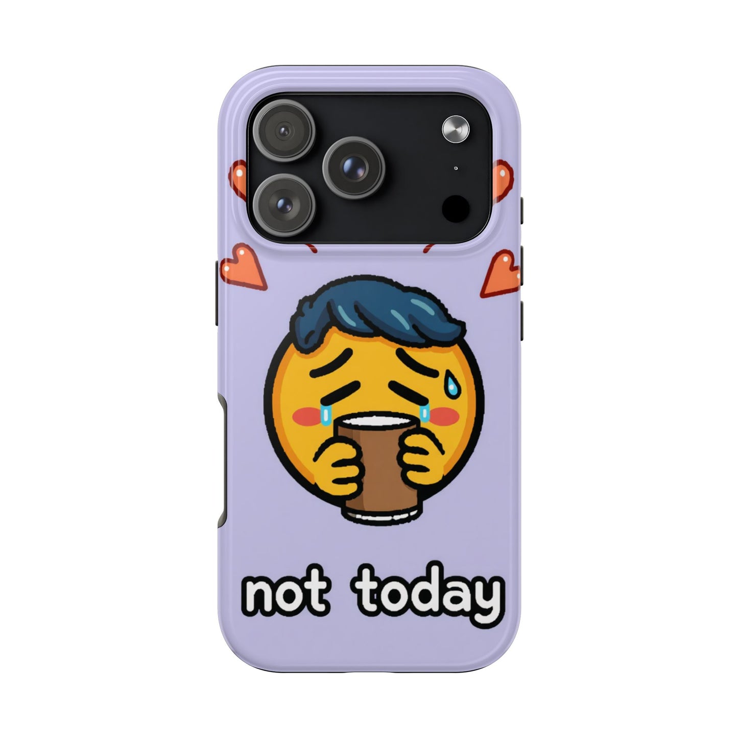 Cute Tough Phone Case - 'Not Today' Emoji Design