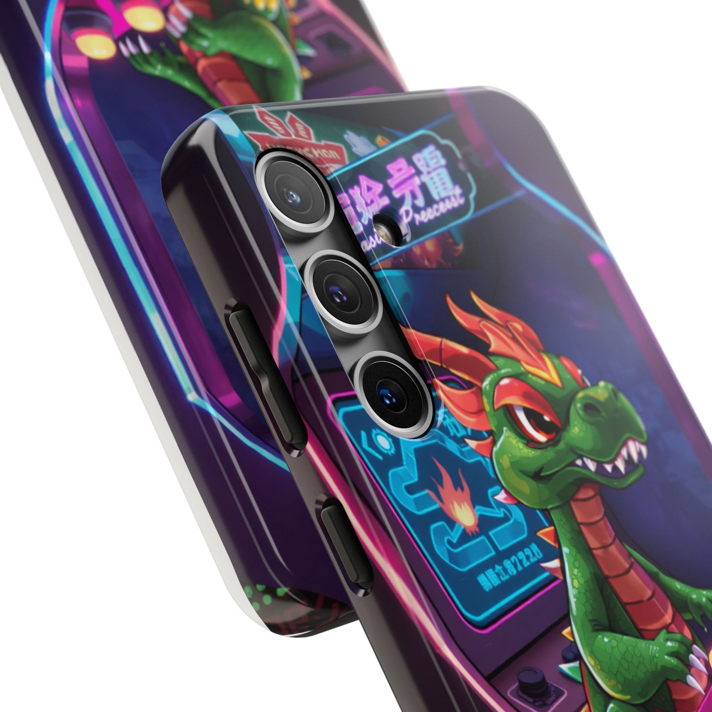 Retro Gamer Tough Phone Case with Dragon Design