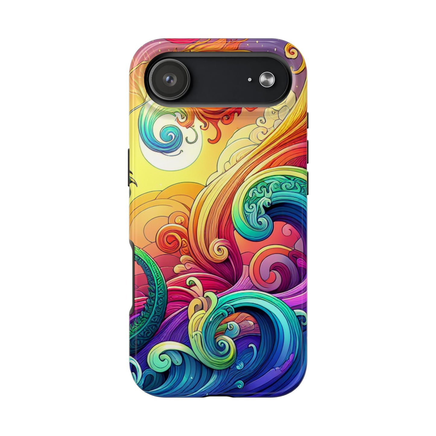 Fantasy Ocean Waves Tough Phone Case - Colorful Protective Cover - for iPhone