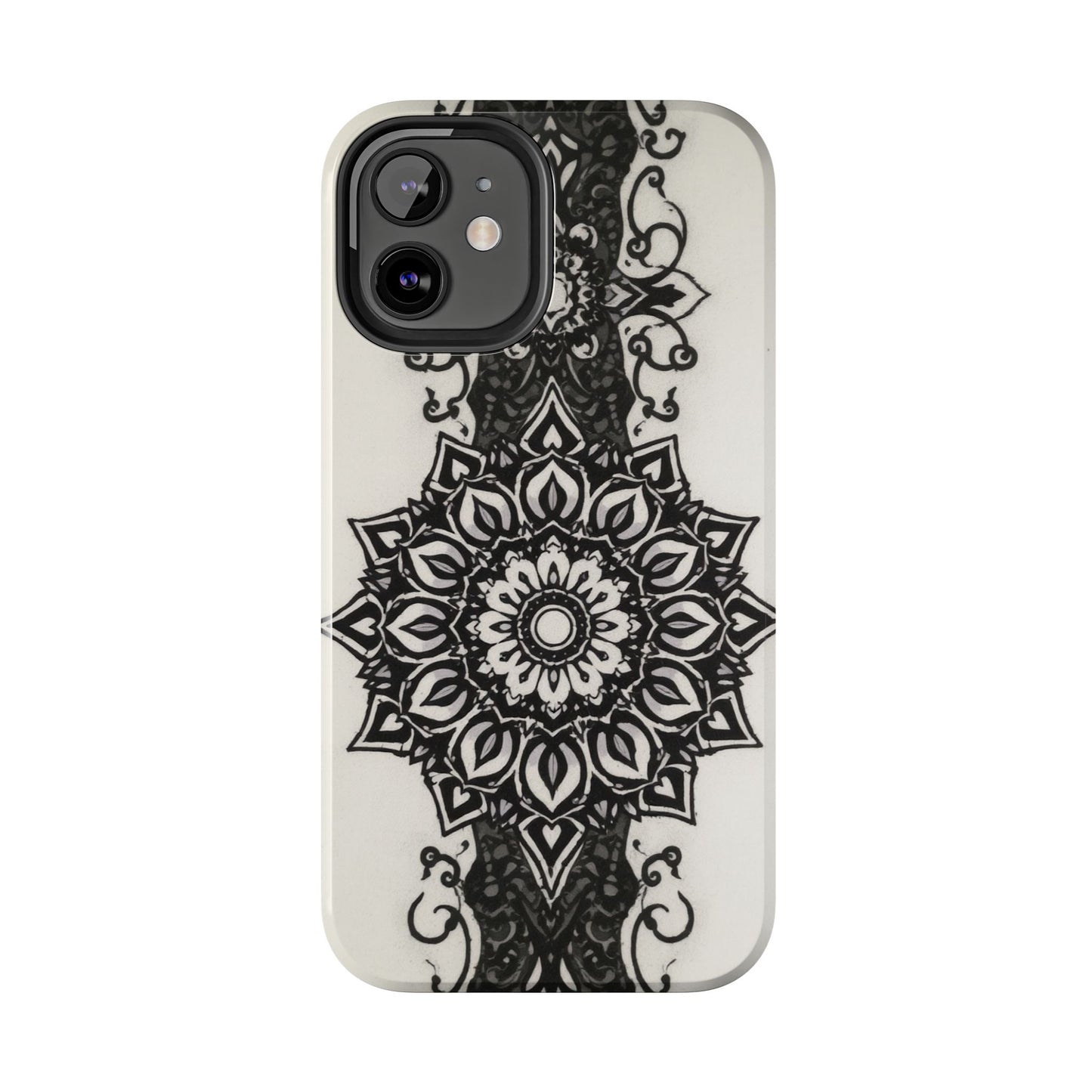 Stylish Tough Phone Cases with Dark Mandala Design - Durable and Unique Protection - for iPhone