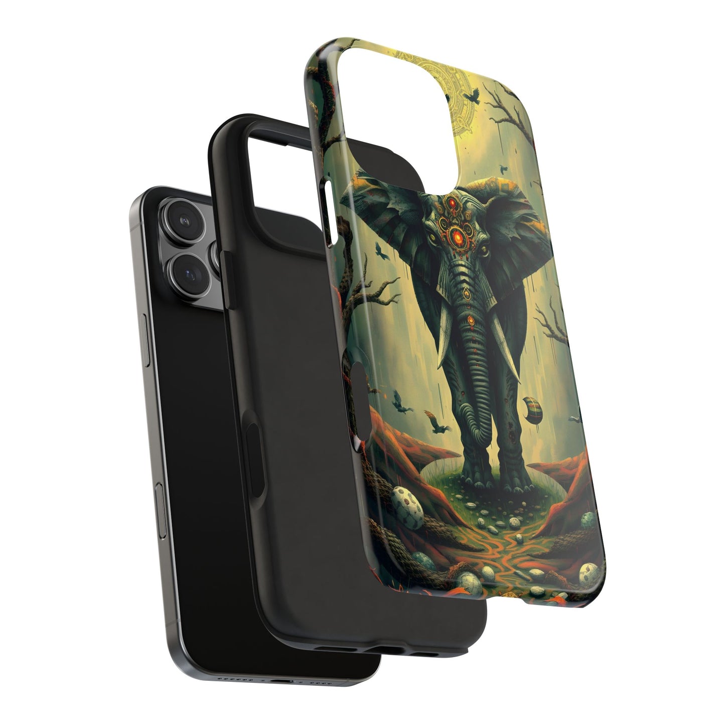Mystical Forest Elephant Tough Phone Case | Vibrant Design for Nature Lovers - for iPhone