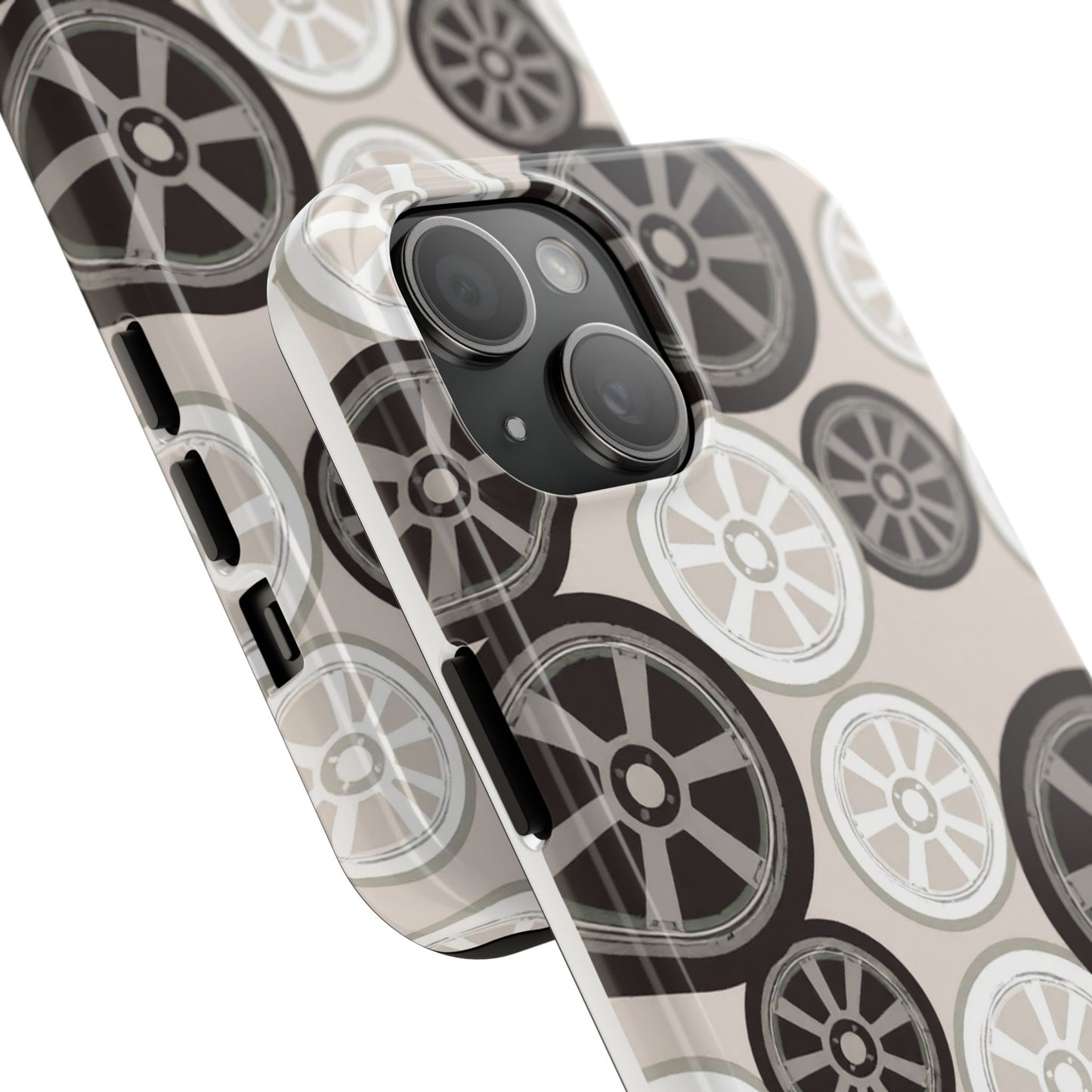 Racing Wheel Design Tough Phone Case – Durable Protection for Automotive Enthusiasts