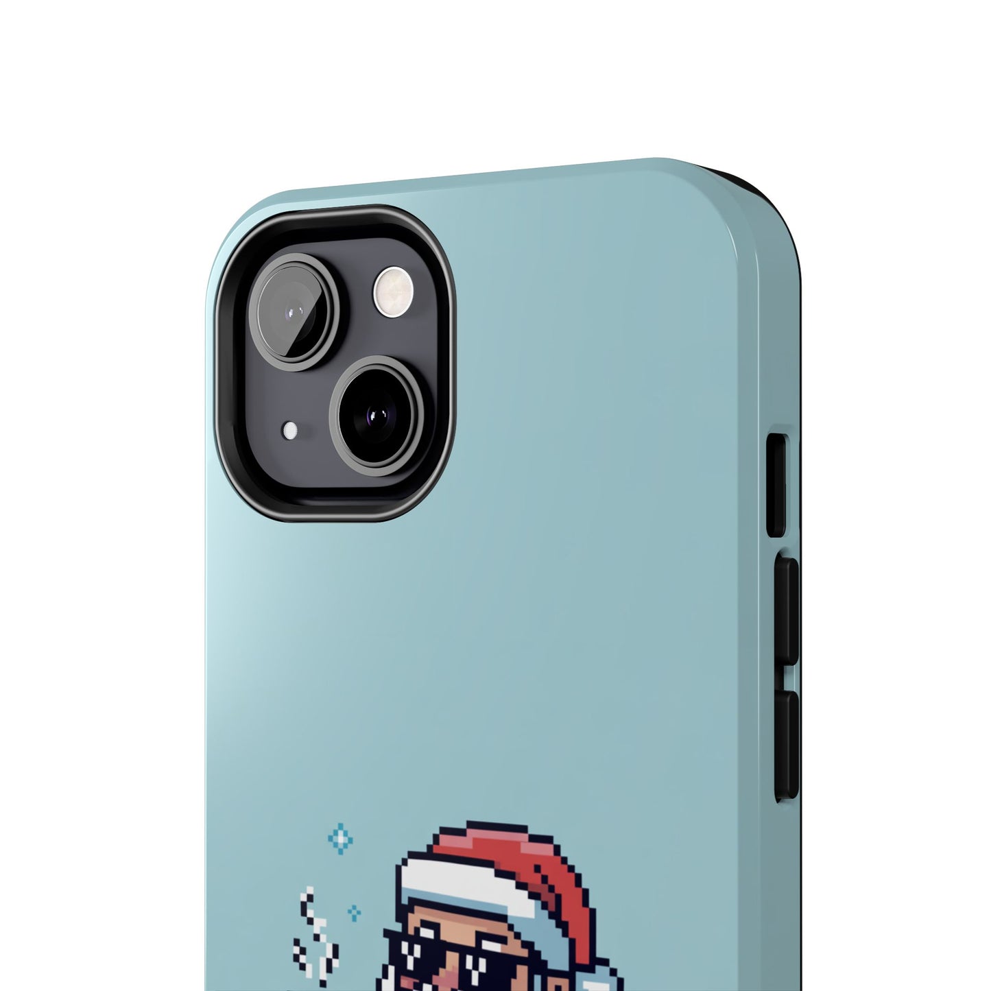 Pixel Art Santa Claus iPhone Case - Festive Tough Case with 'Be Good' Design