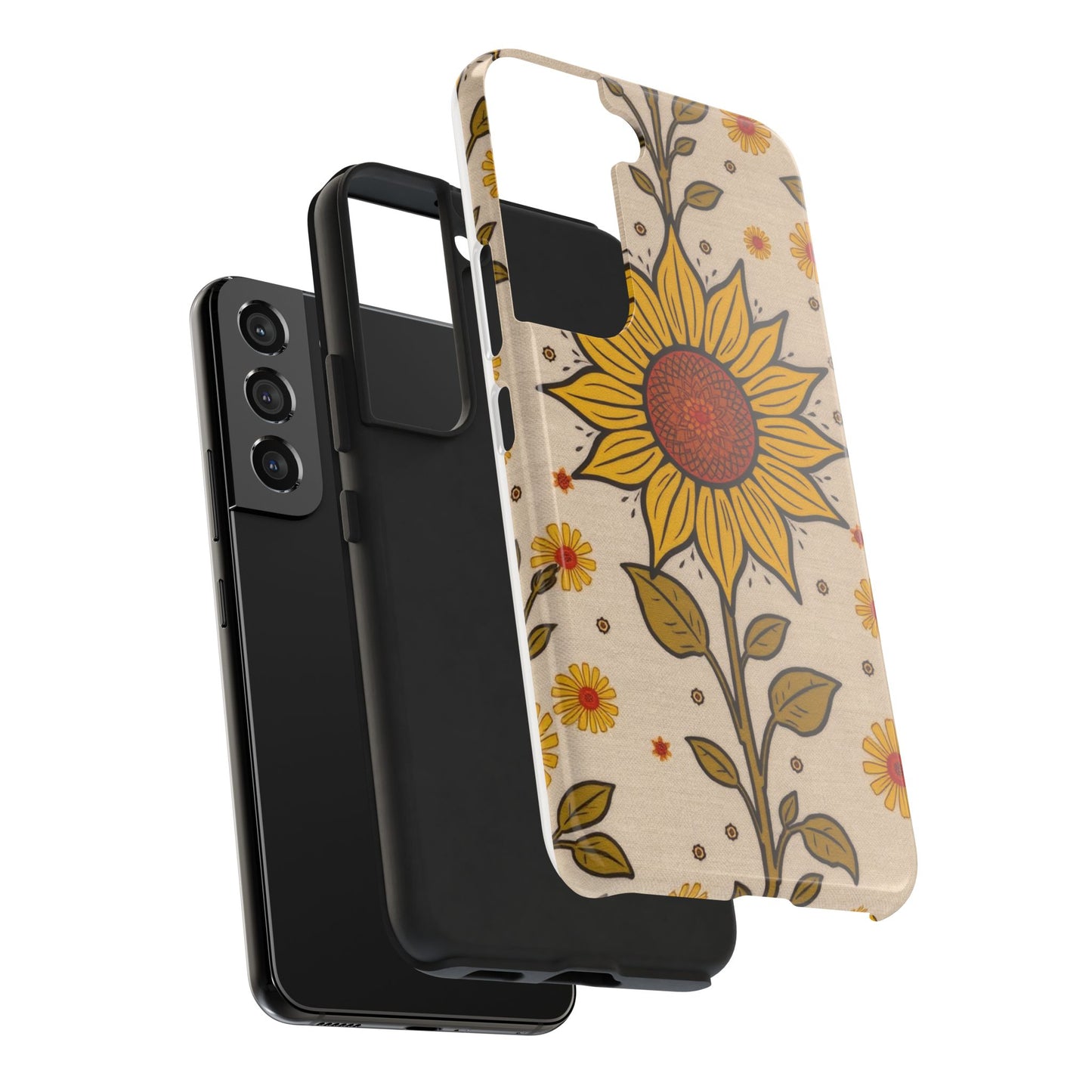 Bright Sunflower Origins Tough Phone Case - Floral Design for Nature Lovers - for iPhone