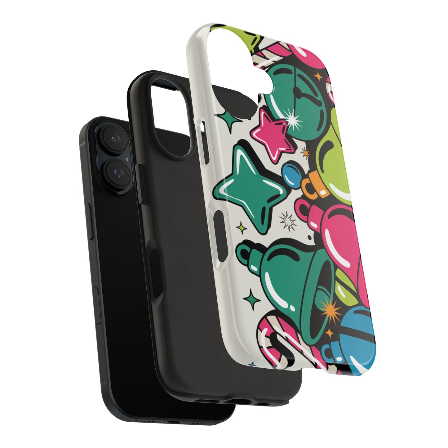 Retro 90's Colorful Bell Pattern Tough Phone Case for iPhones