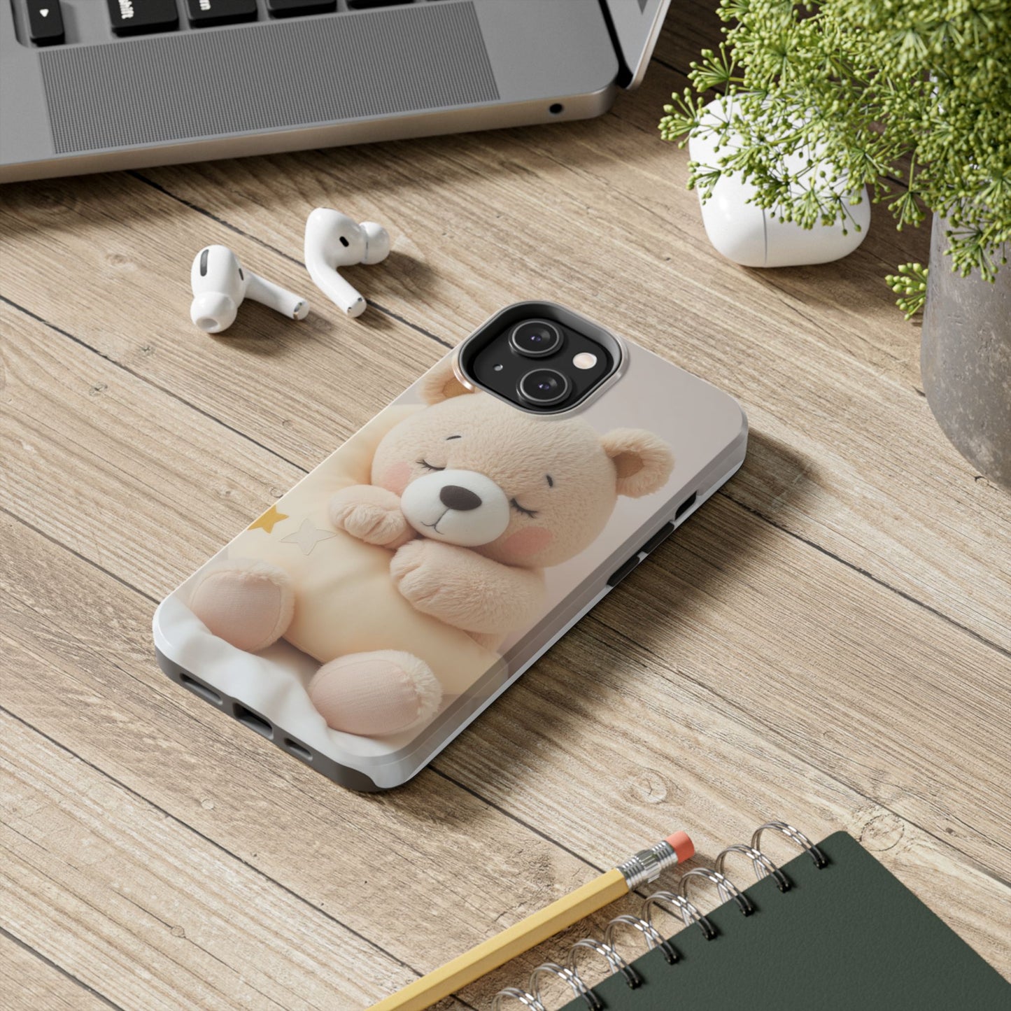 Cute Bear Tough Phone Case - Adorable Baby Animal Design for Kids & Adults