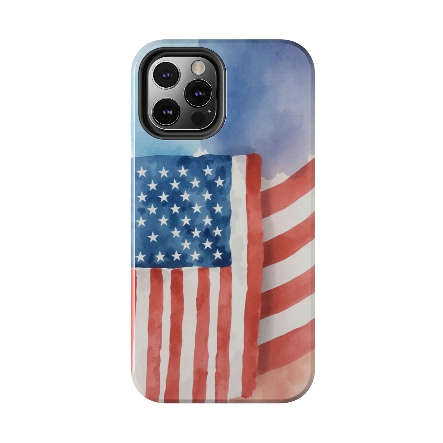 Abstract Watercolor American Flag Design - Tough Phone Case - for iPhone