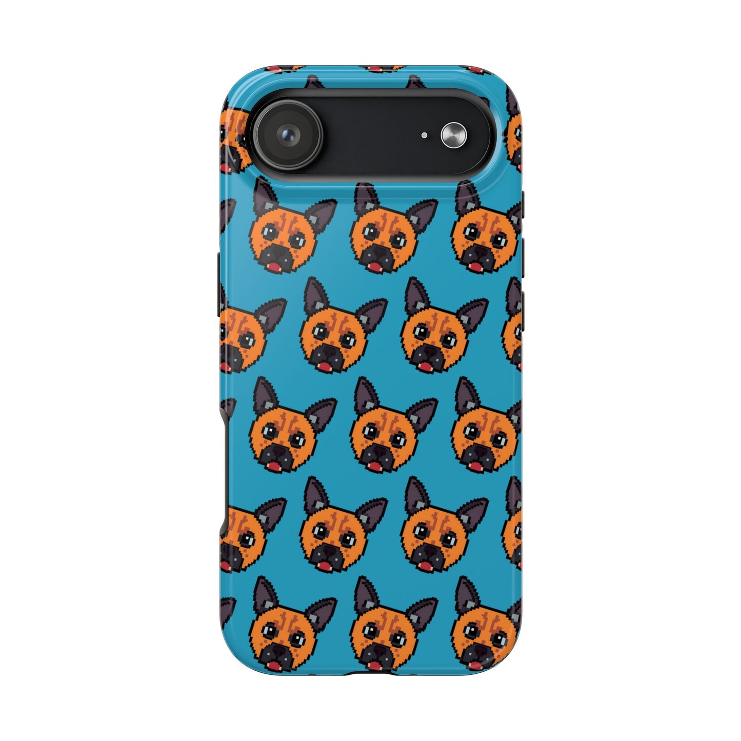 Cute Orange Dog Pixel Art Pattern Tough Phone Case - Fun & Durable Protection - for iPhone