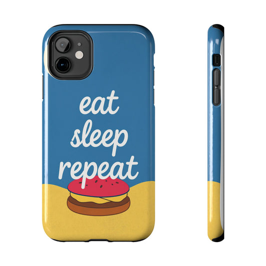 Eat, Sleep, Repeat Phone Case – Fun & Durable Tough Phone Cases for Food Lovers