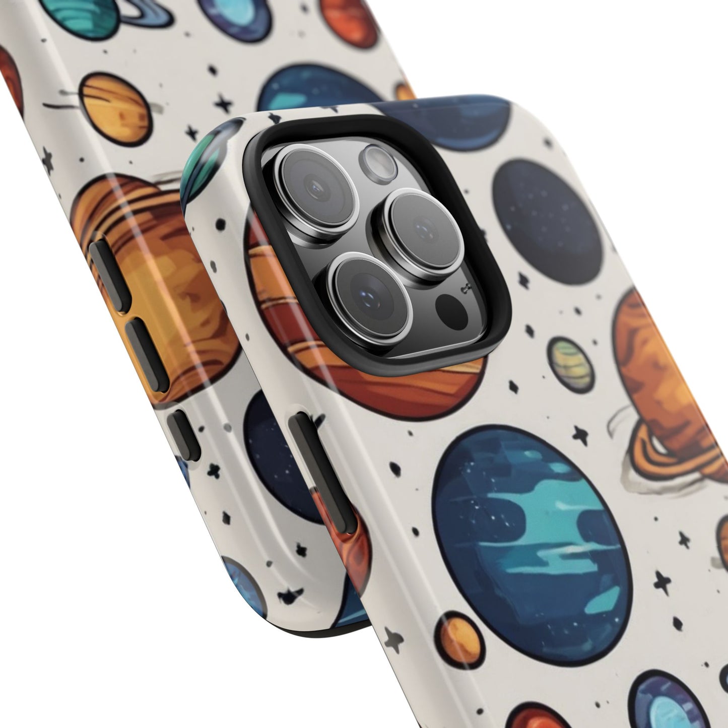 Cosmic Galaxy Tough Phone Case - Planetary Cartoon Design - for iPhone