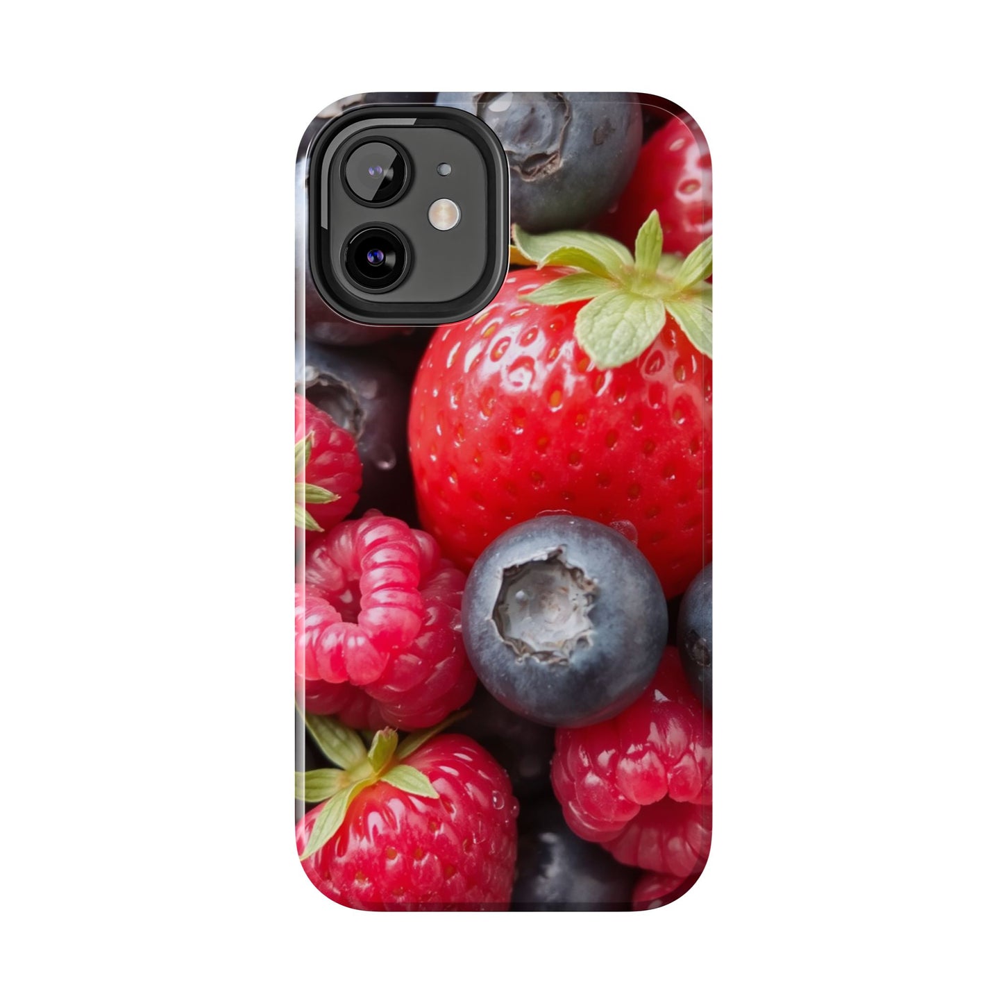 Fruit-Themed Tough Phone Case - Berry Burst Design