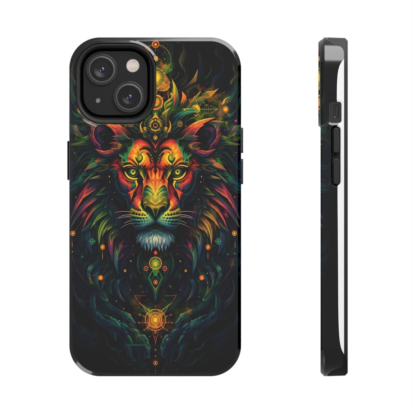 Vibrant Mystical Lion Art Tough Phone Case - Bold Protector for Animal Lovers - for iPhone