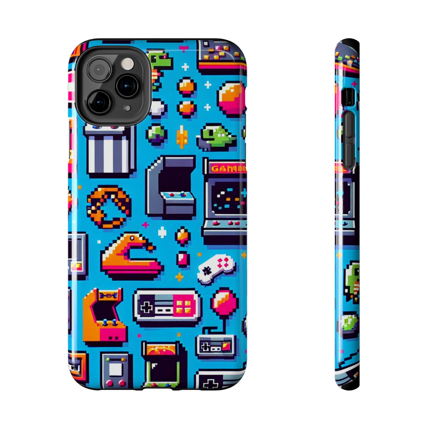 Retro Gaming Tough Phone Case - Pixel Art Design for Gamers - for iPhone