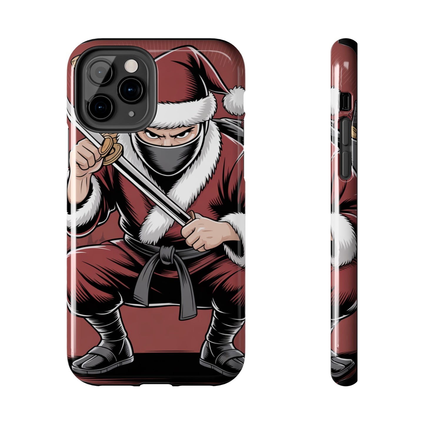 Ninja Santa Tough Phone Case | Durable Holiday Phone Cover for iPhone