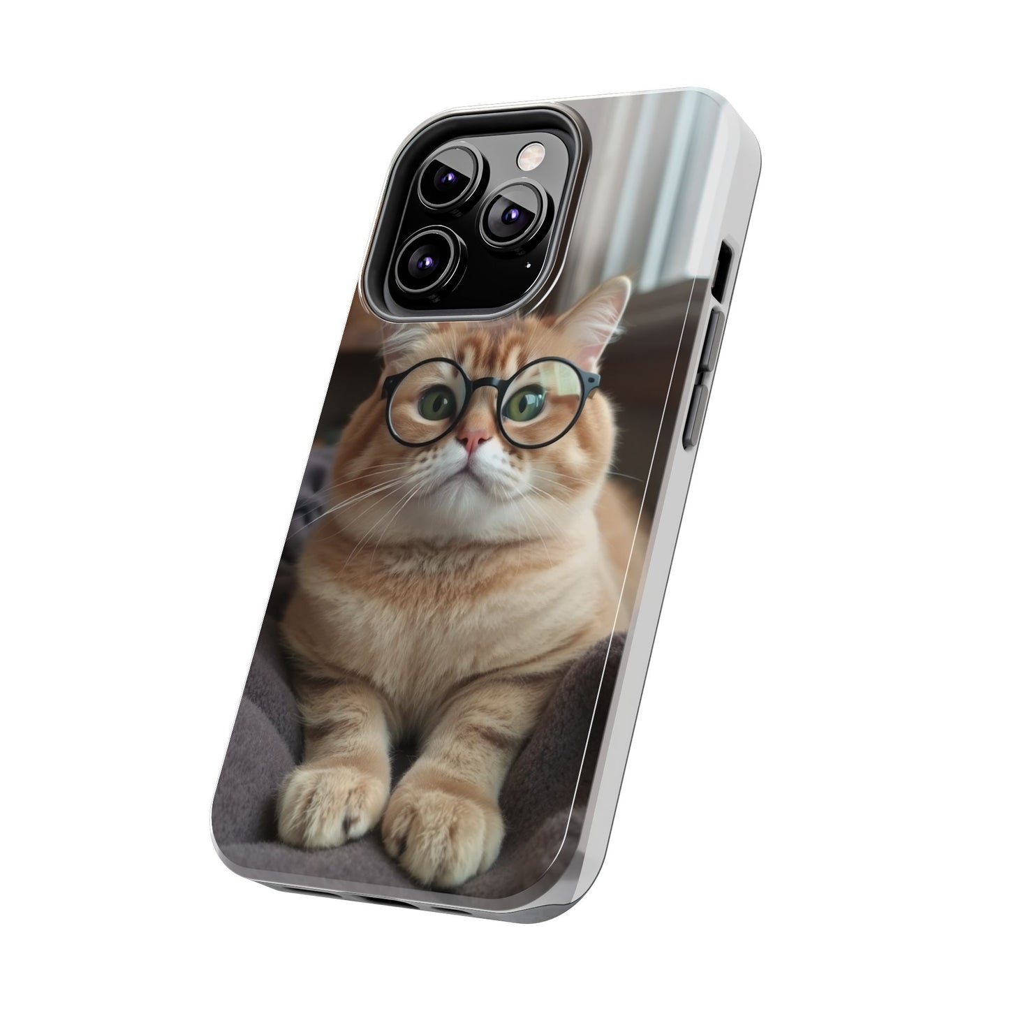 Cute Cat Glasses Tough Phone Case - Fun & Stylish Protection for Cat Lovers