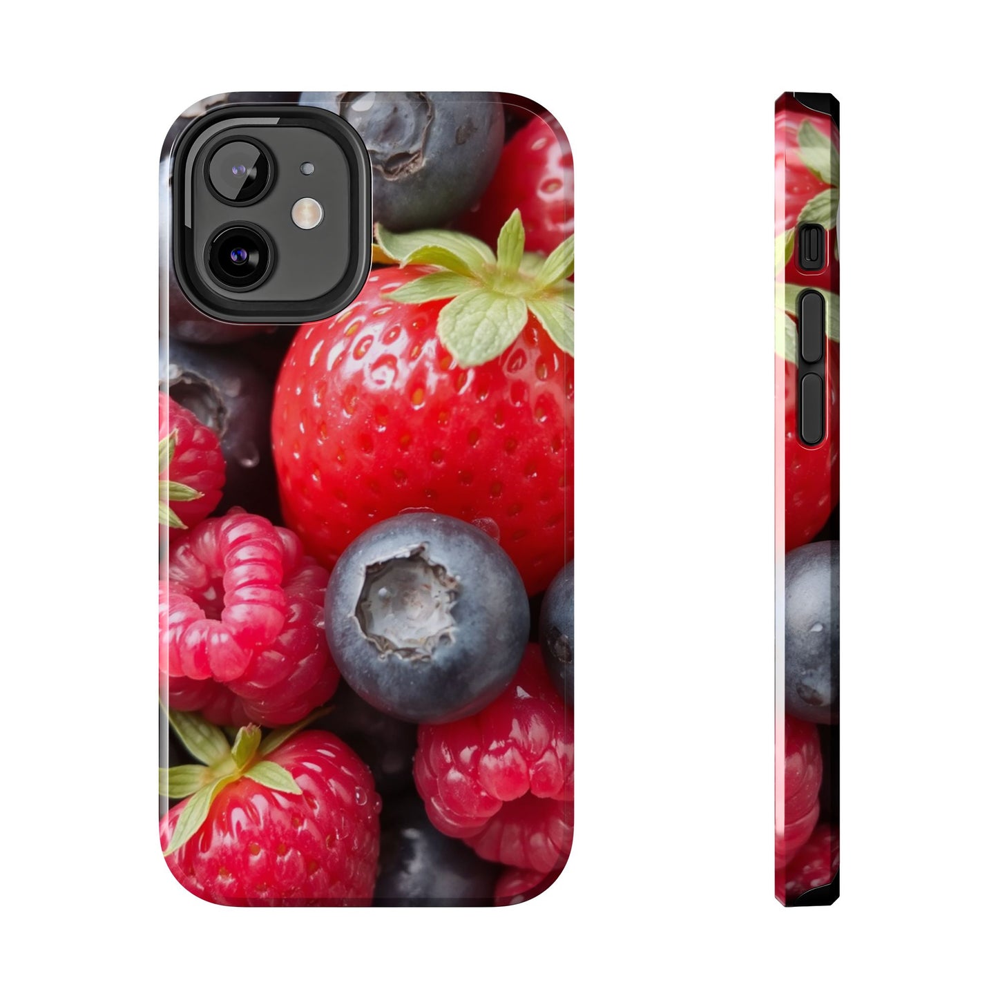 Fruit-Themed Tough Phone Case - Berry Burst Design