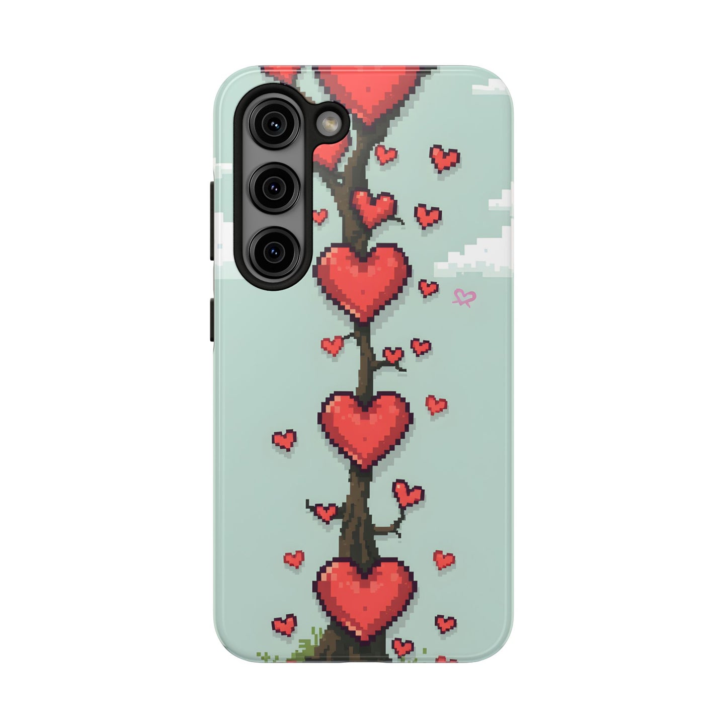 Pixelated Love Hearts Tree | Tough Phone Case - Cute Design - for iPhone