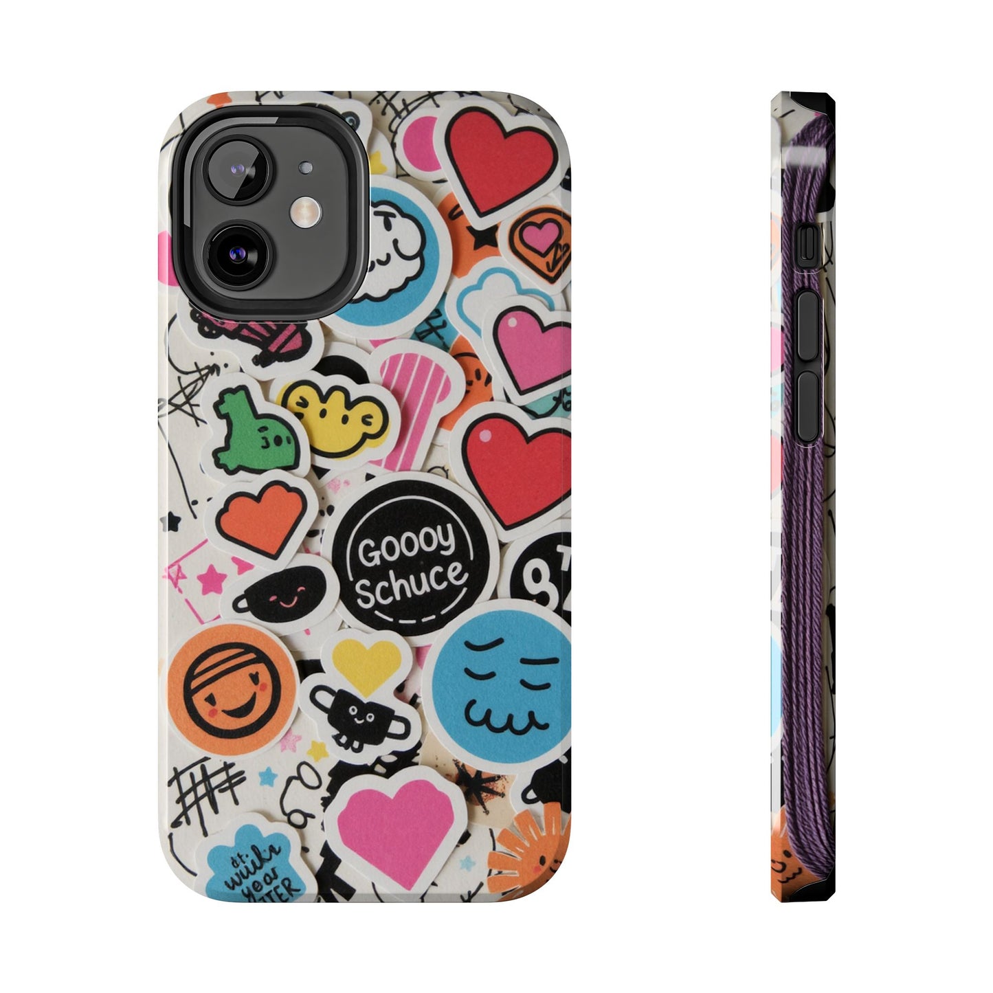 Colorful Stickers Phone Case - Fun & Trendy Tough Phone Cases