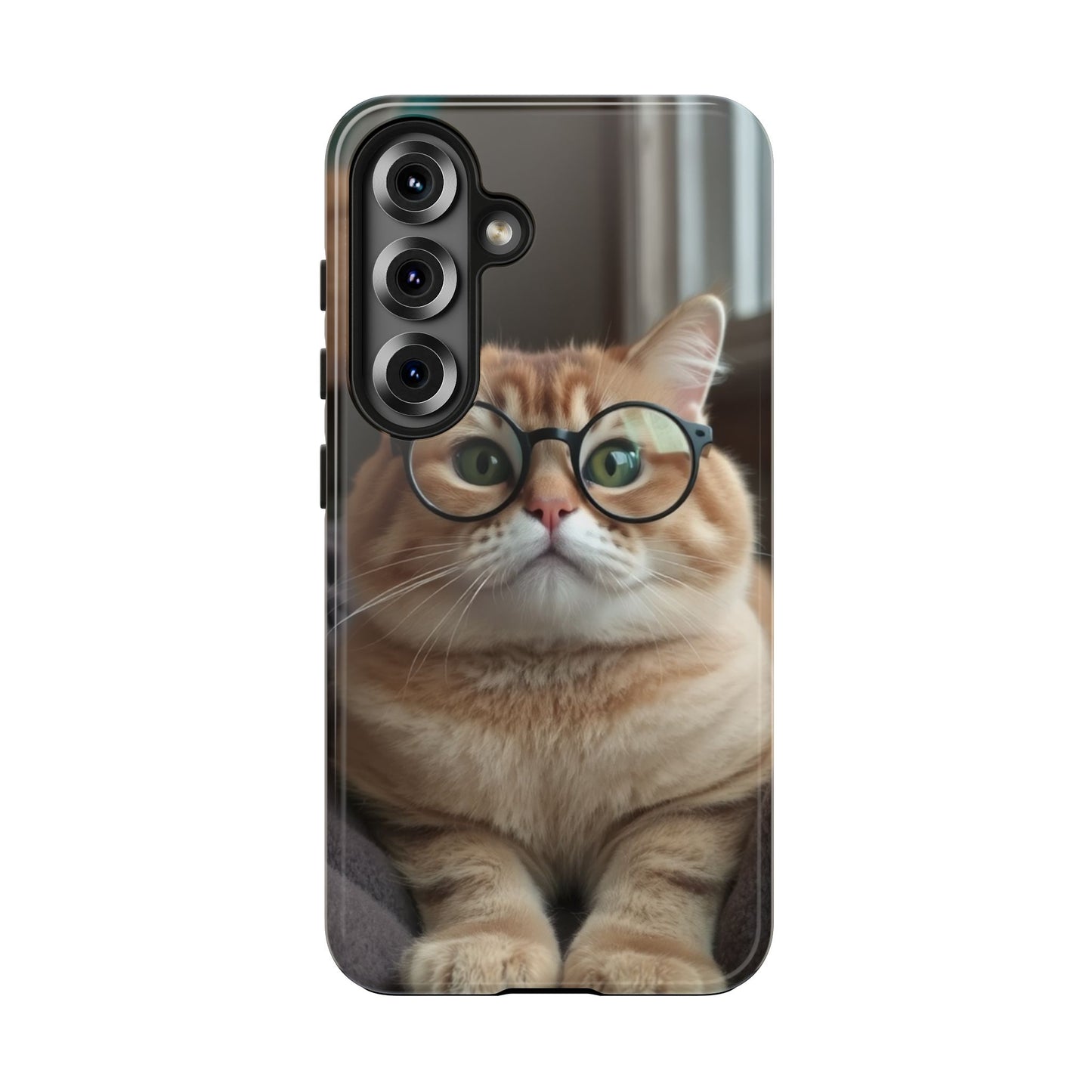 Cute Cat Glasses Tough Phone Case - Fun & Stylish Protection for Cat Lovers