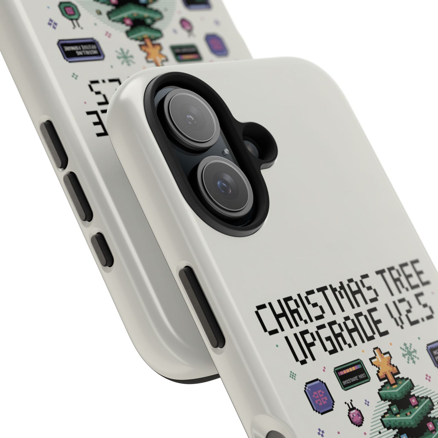 Christmas Tree Upgrade Tough iPhone Case - Pixel Art Design