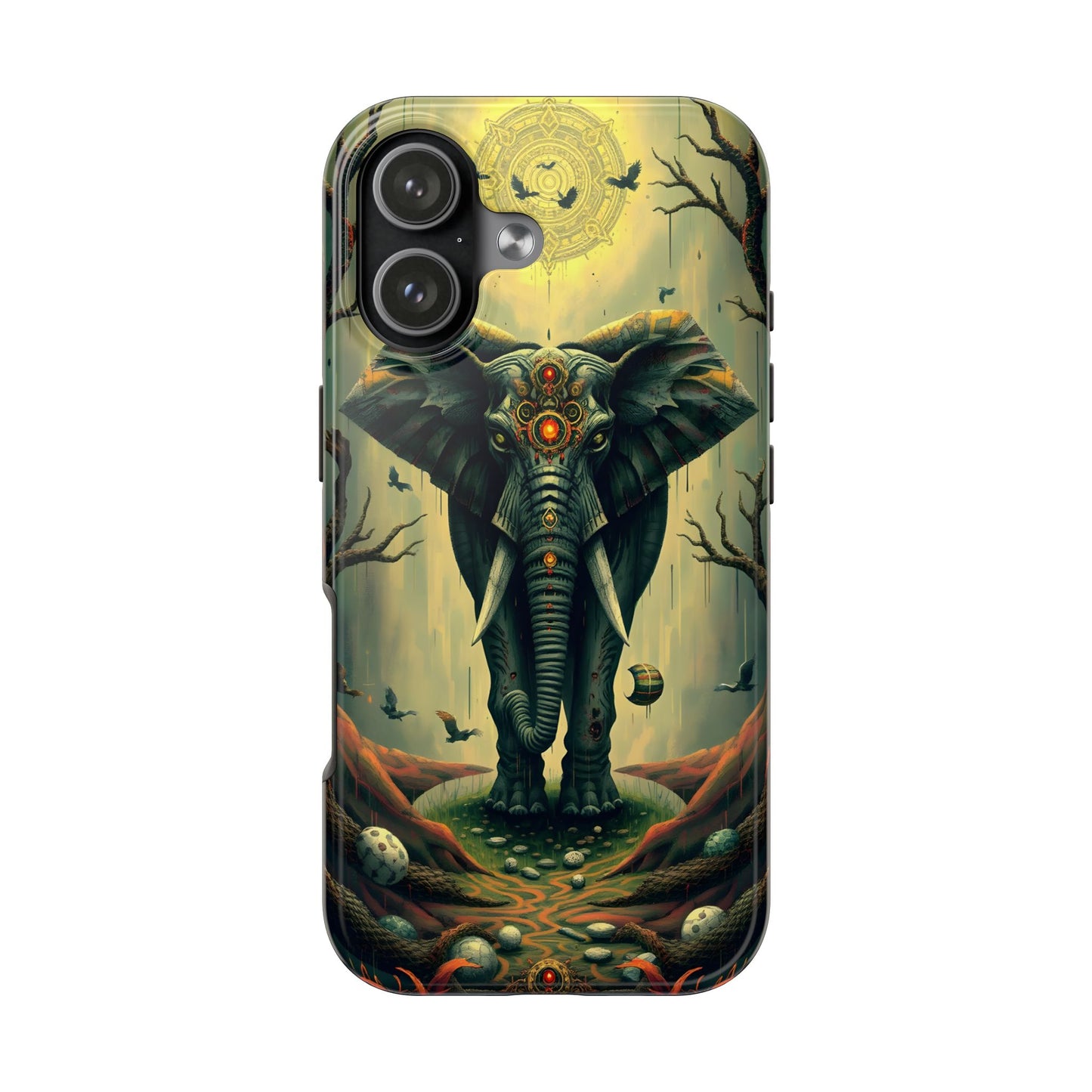 Mystical Forest Elephant Tough Phone Case | Vibrant Design for Nature Lovers - for iPhone