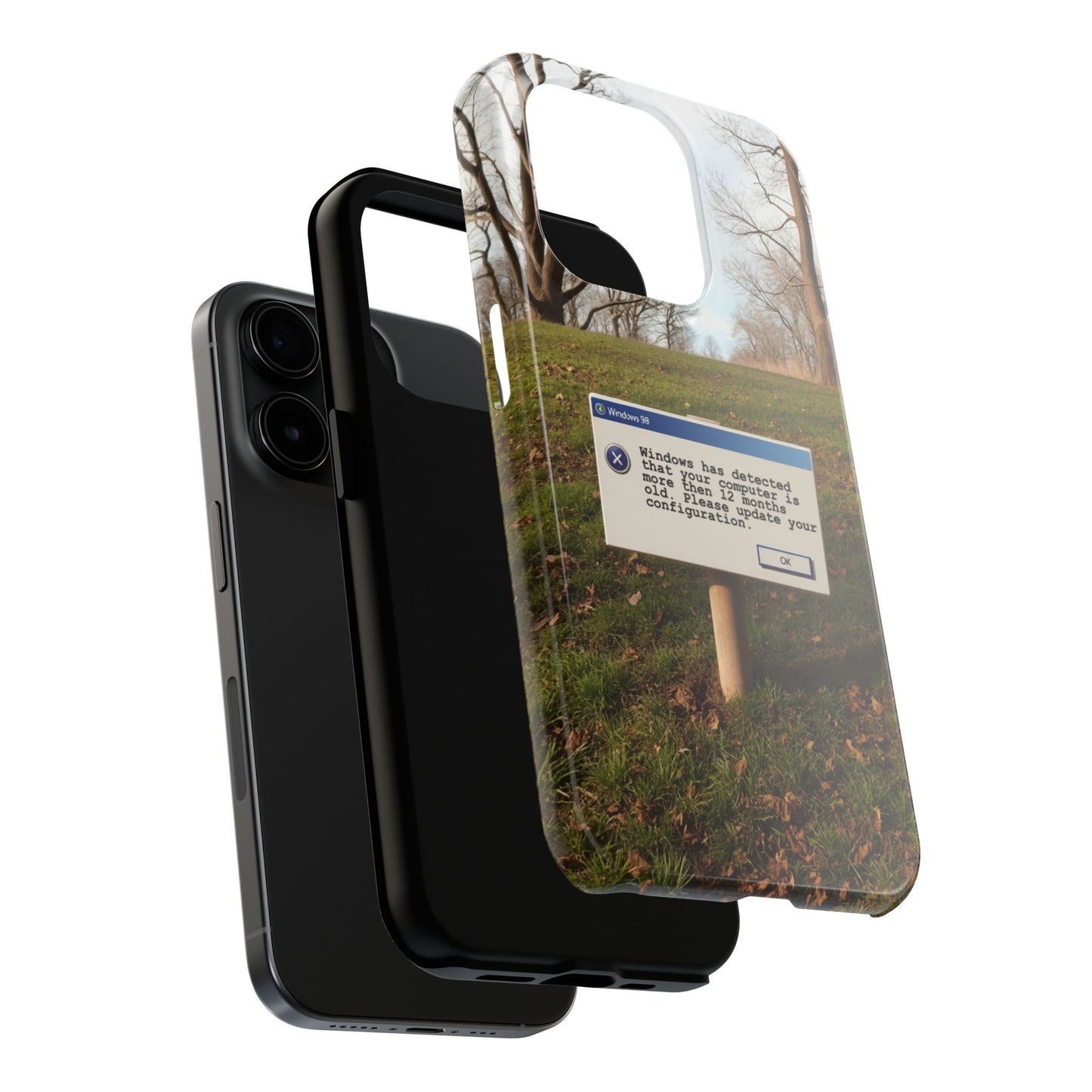 Durable Phone Case with Windows 98 Error Message Design - Perfect Gift for Tech Lovers