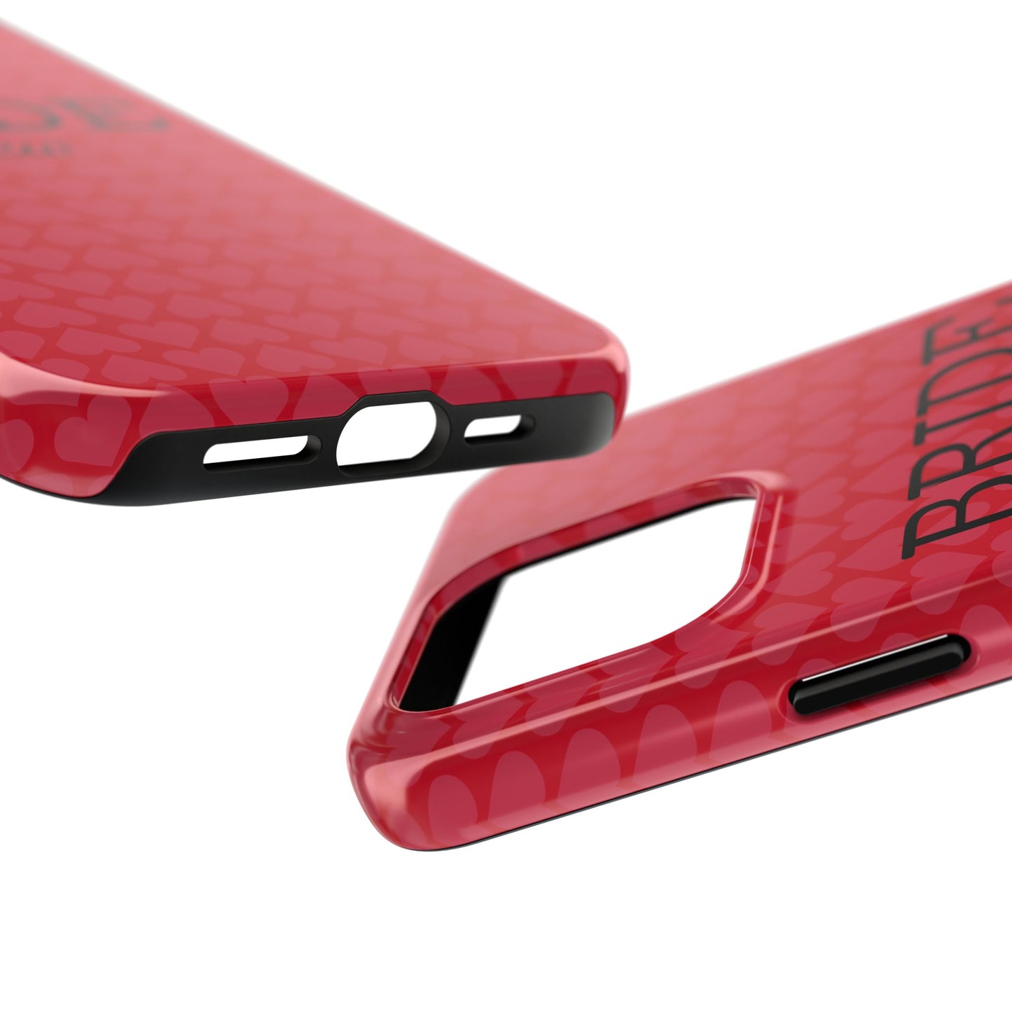 Bride Crew Tough Phone Case – Stylish Red Heart Design for Wedding Parties - for iPhone