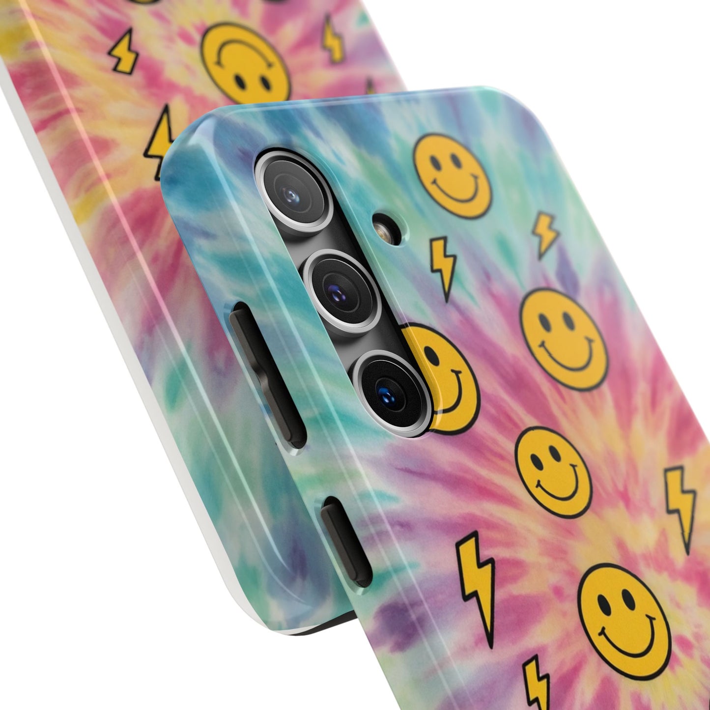 Colorful Smiley Lightning Tough Phone Case - Fun & Durable