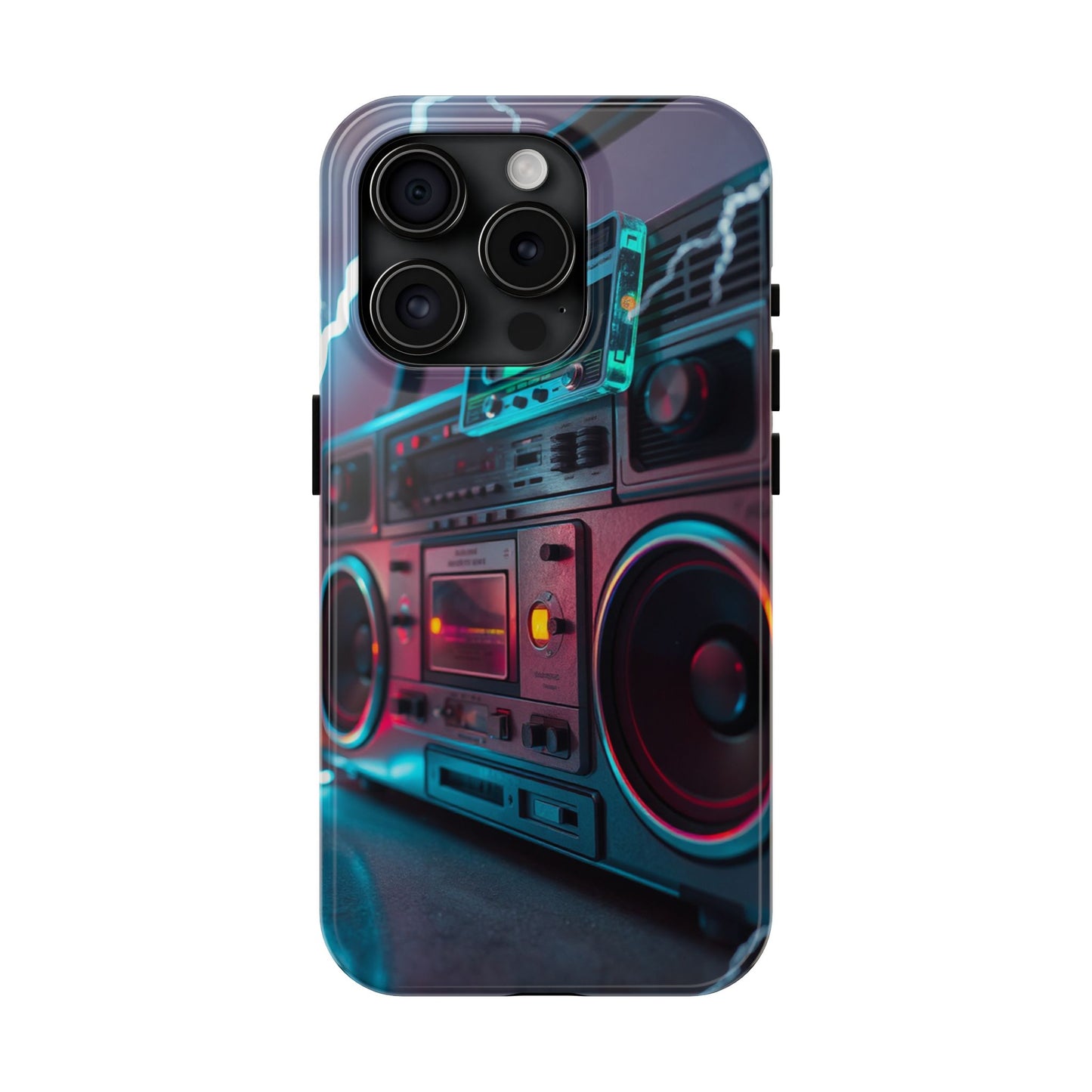 Retro Boombox Tough Phone Case – Vibrant Protection for Music Lovers