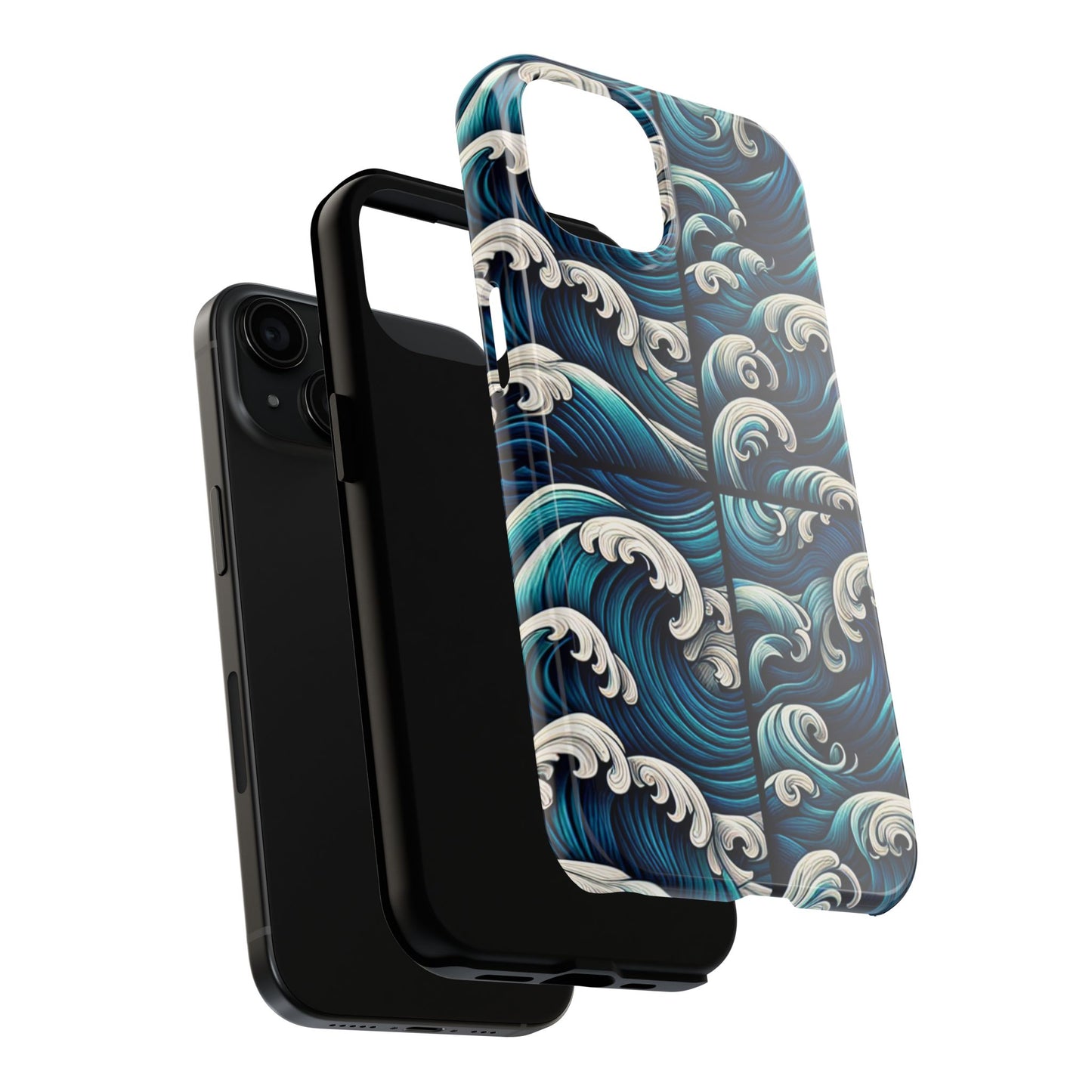 Ocean Waves Tough Phone Case - Durable Protection with Artistic Design - for iPhone