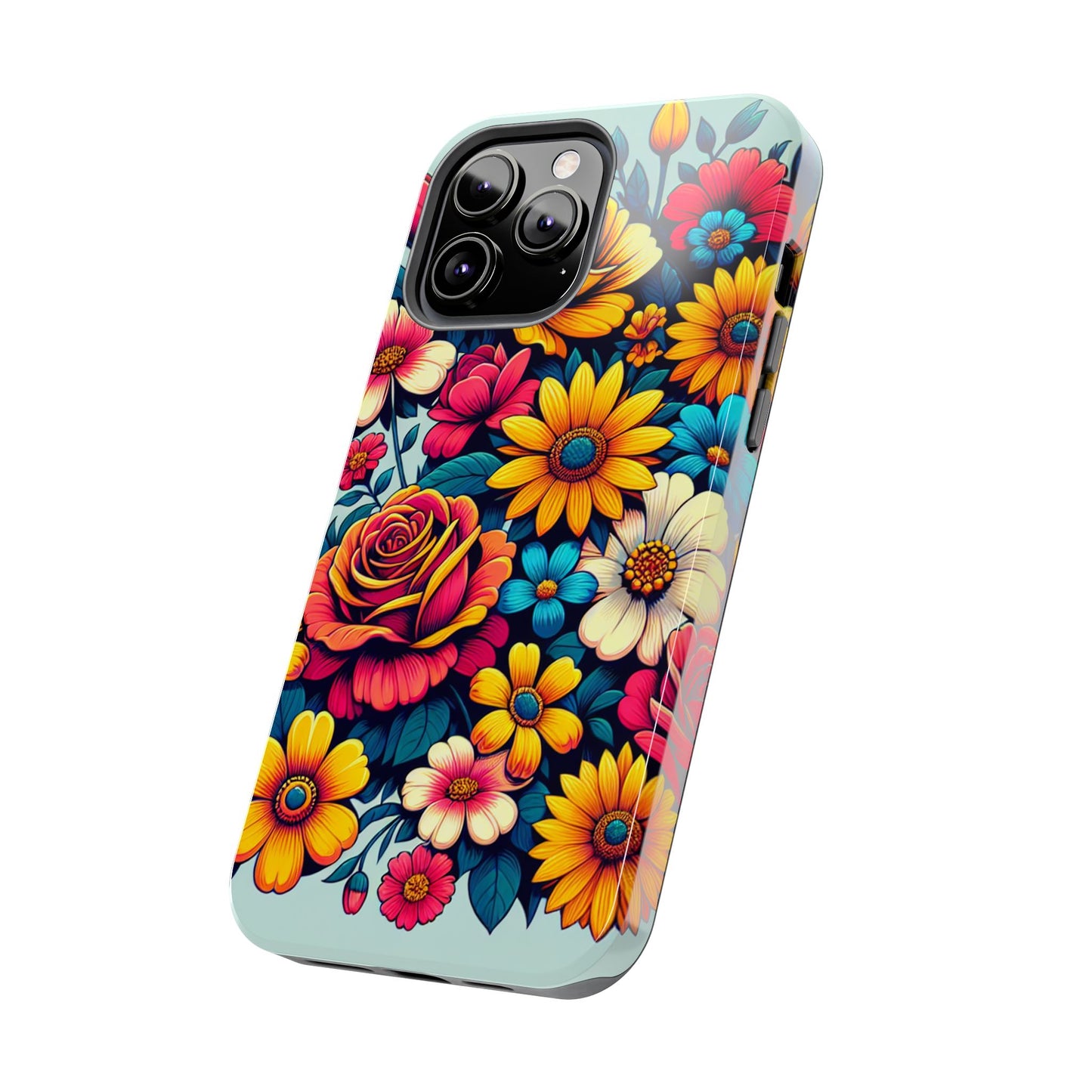 Vibrant Floral Tough Phone Case - Colorful Flower Design - for iPhone