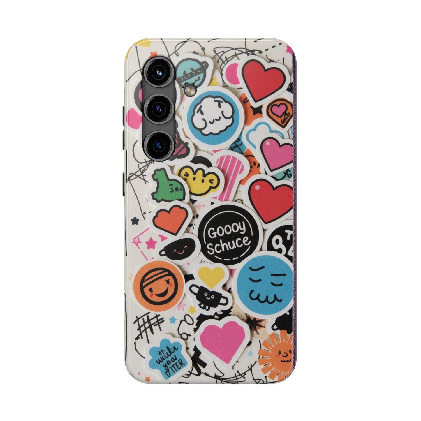 Colorful Stickers Phone Case - Fun & Trendy Tough Phone Cases