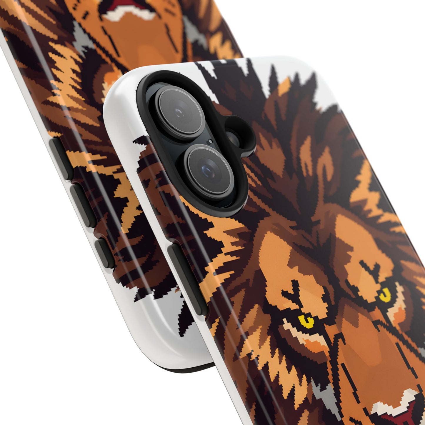 Fierce Pixelated Lion Tough Phone Case - Durable Design for Animal Lovers - for iPhone