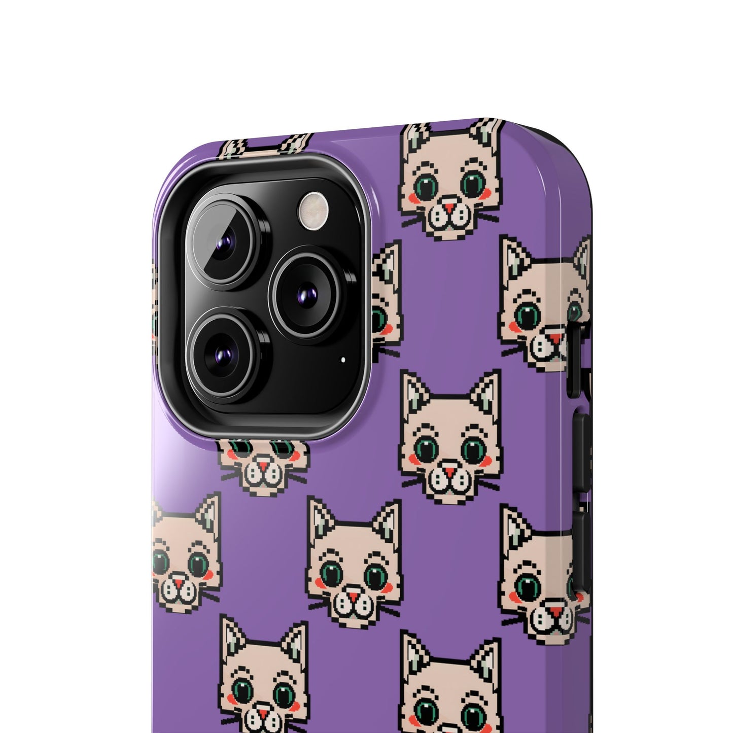 Cute Pixel Cat Tough Phone Case – Fun and Durable Protection for Cat Lovers - for iPhone