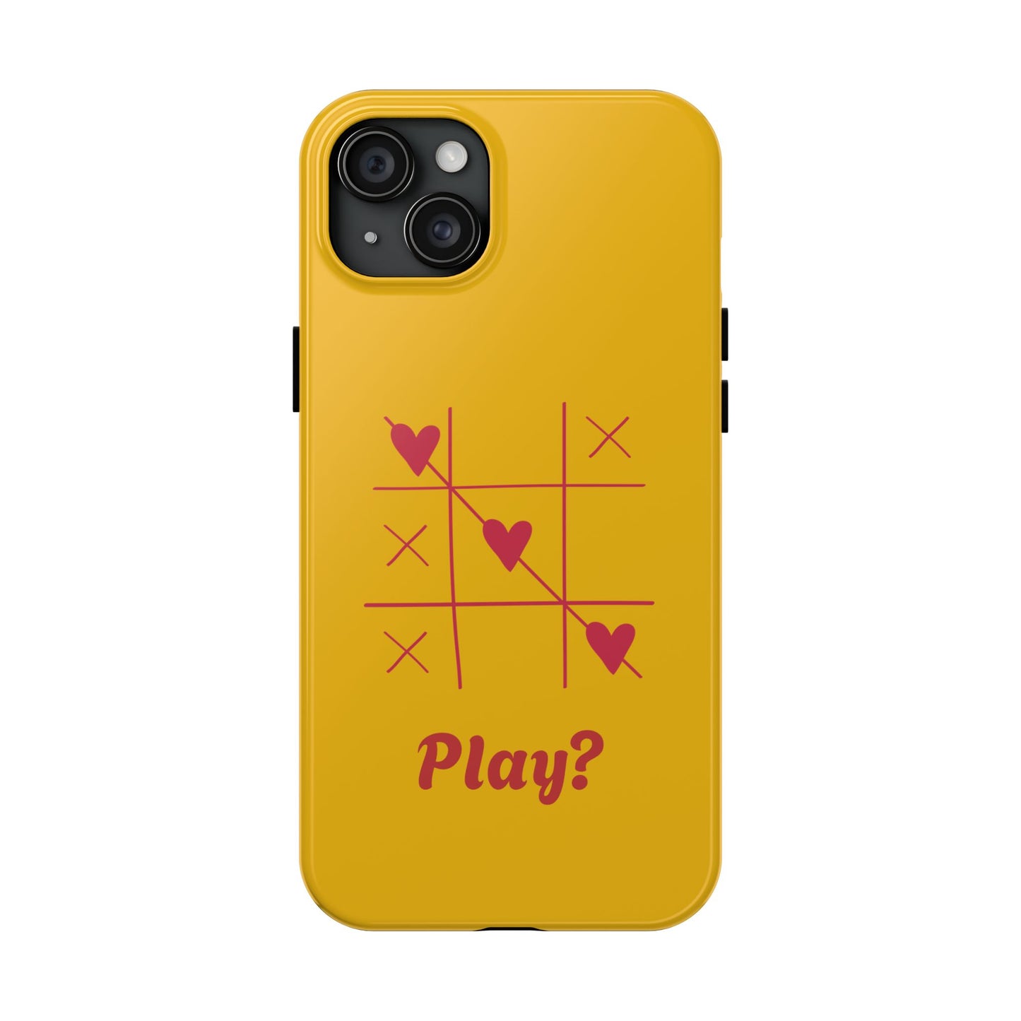 Heart Game Tough Phone Case - Fun Yellow Design for Gamers & Loved Ones - for iPhone