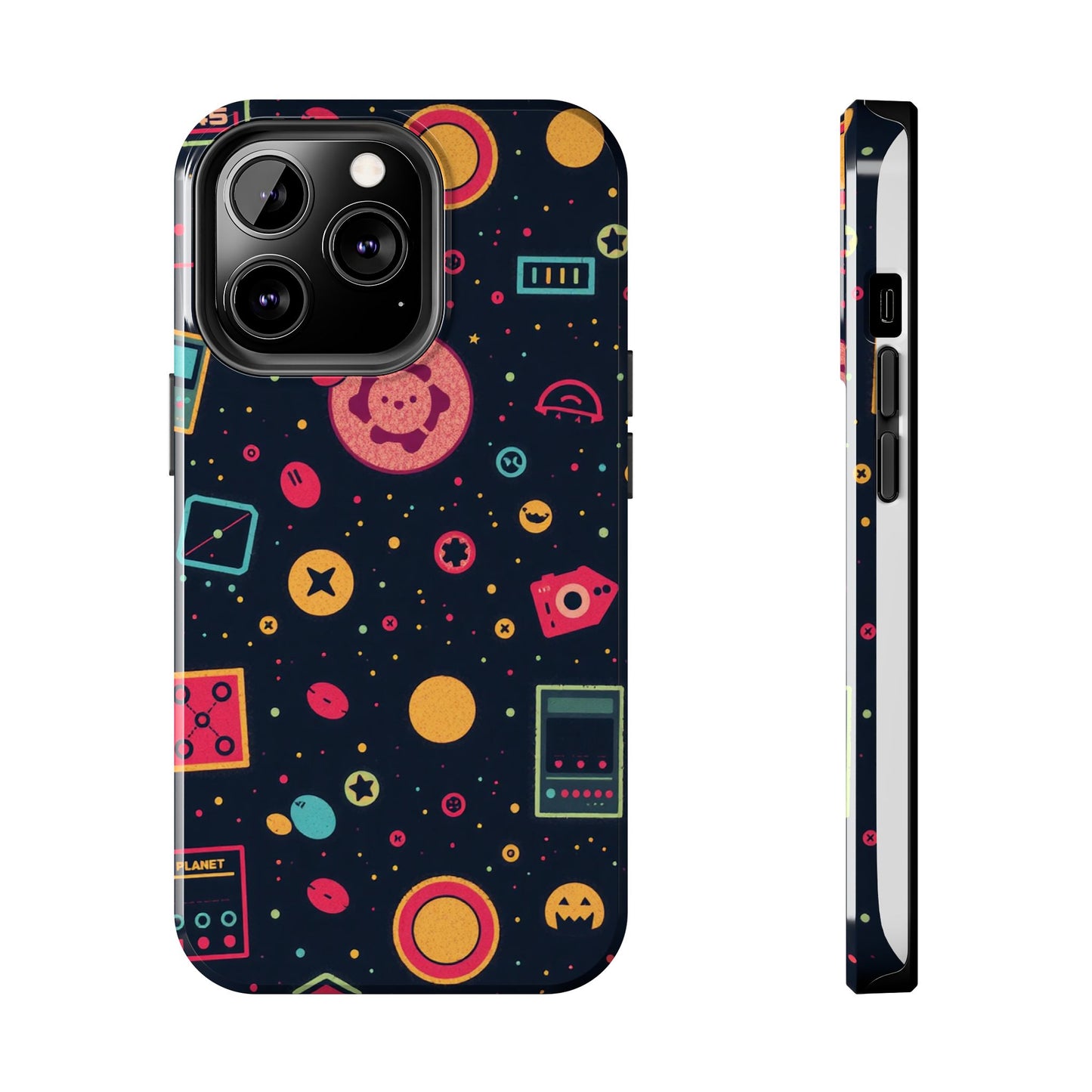 Colorful Space-Themed Tough Phone Case - Fun & Durable Protection for All Ages - for iPhone