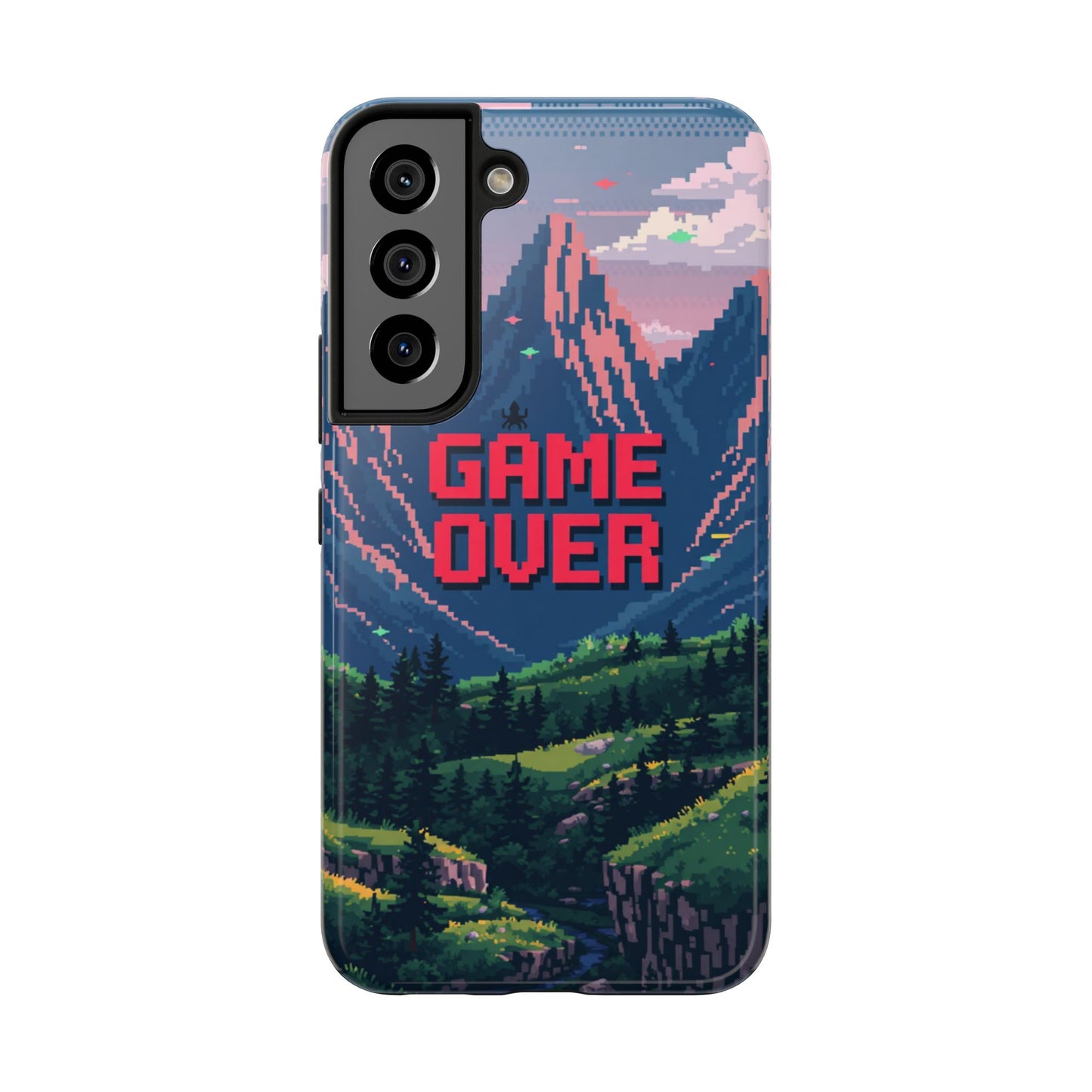 Pixel Art Tough Phone Case - 'Game Over' Design for Gamers