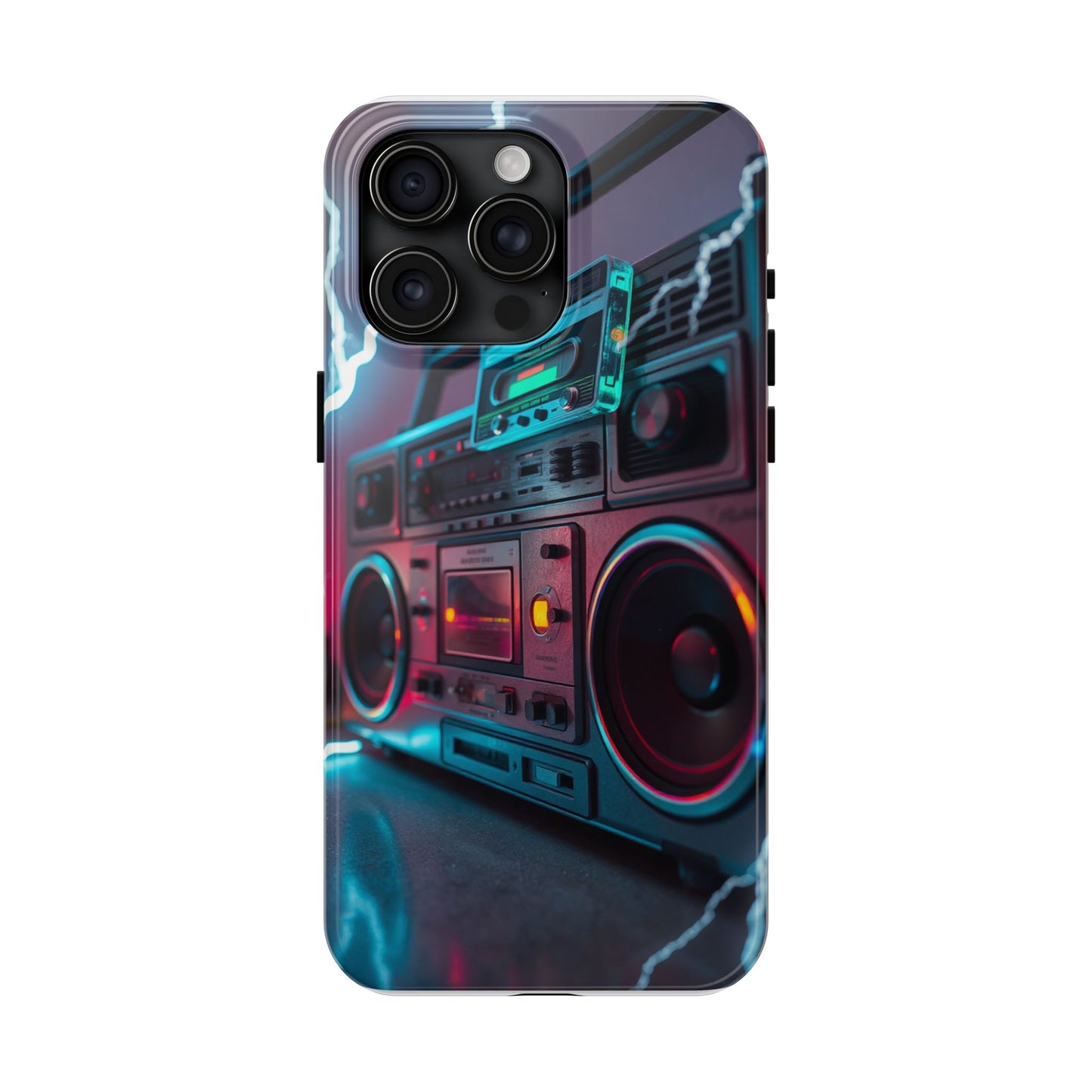 Retro Boombox Tough Phone Case – Vibrant Protection for Music Lovers
