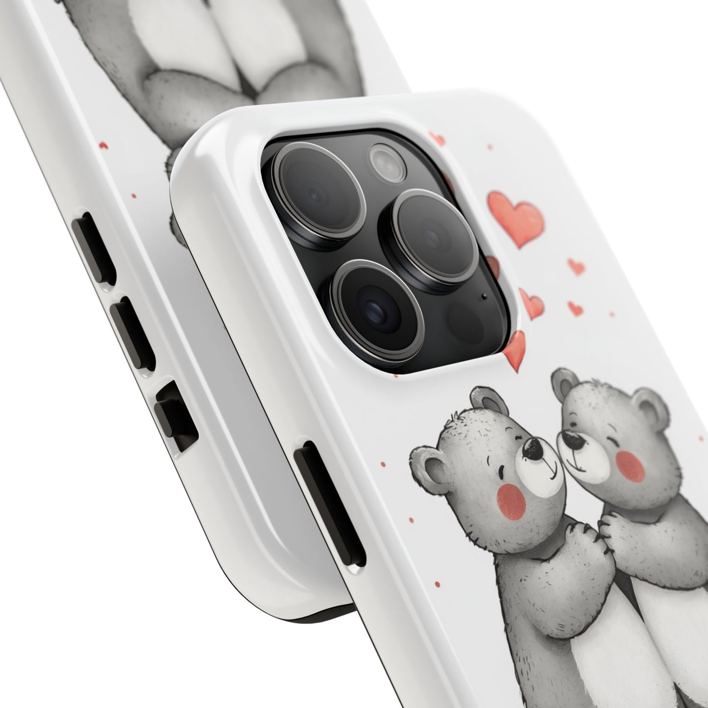 Cute Bear Love Tough Phone Case - Perfect for Valentine's Day & Couples