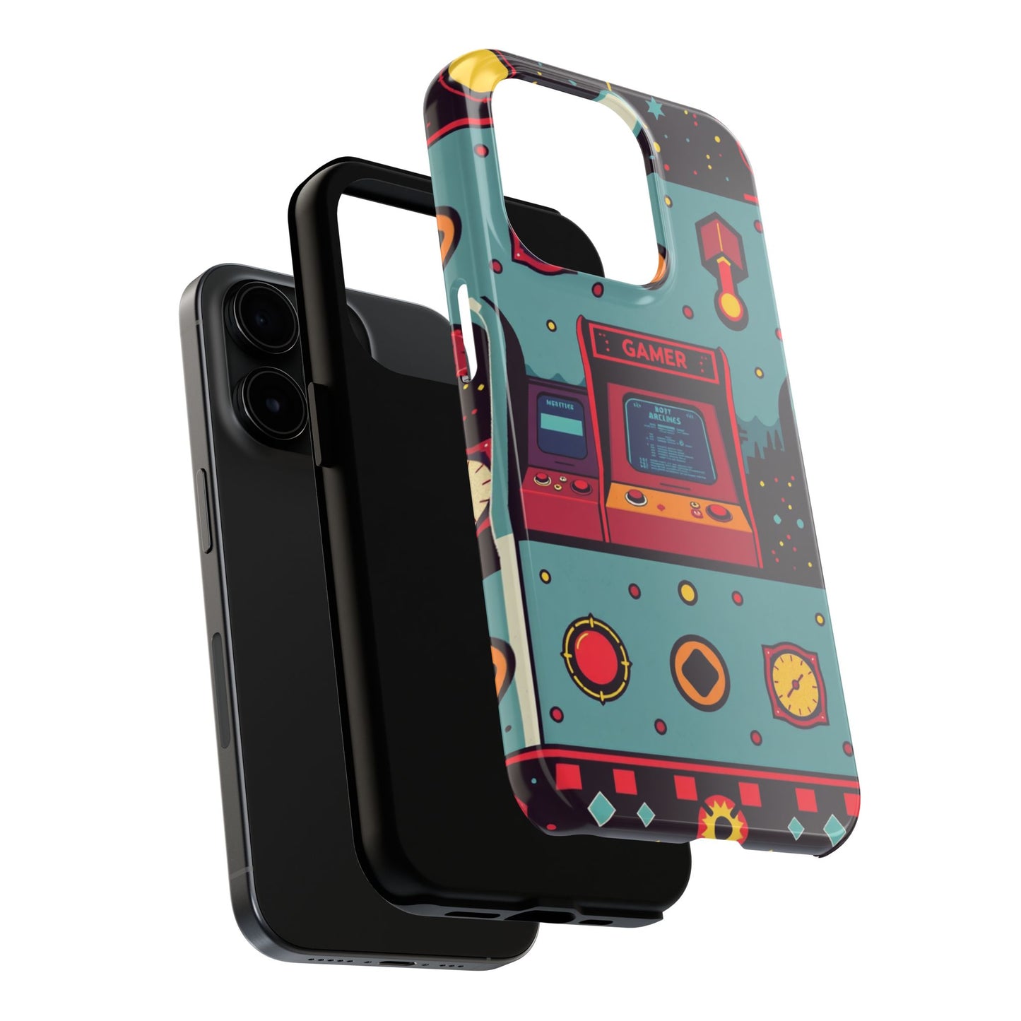 Retro Gamer Tough Phone Case - Vibrant Arcade Design for Gaming Enthusiasts - for iPhone