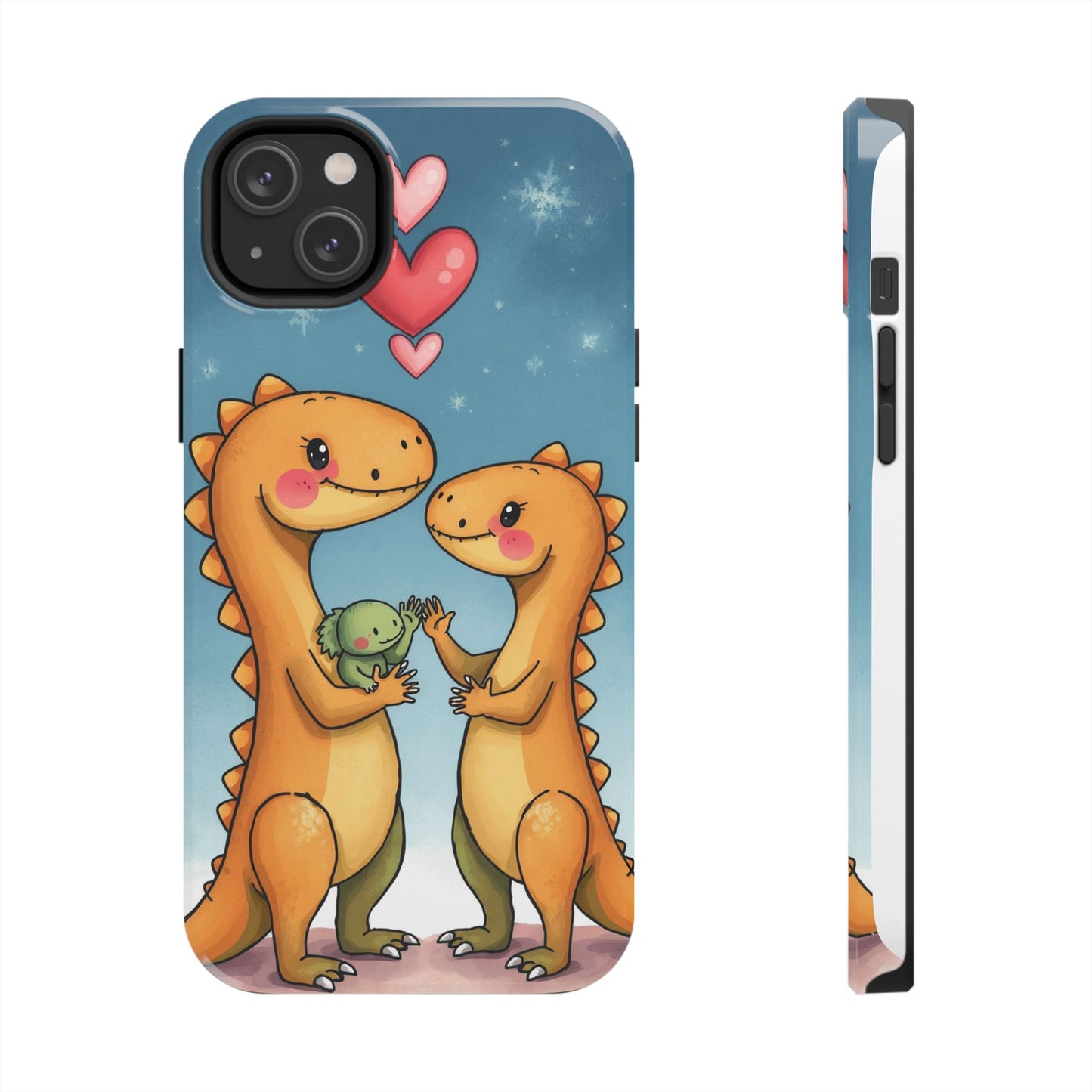 Dino Love Tough Phone Case - Cute & Durable Design for Kids & Parents