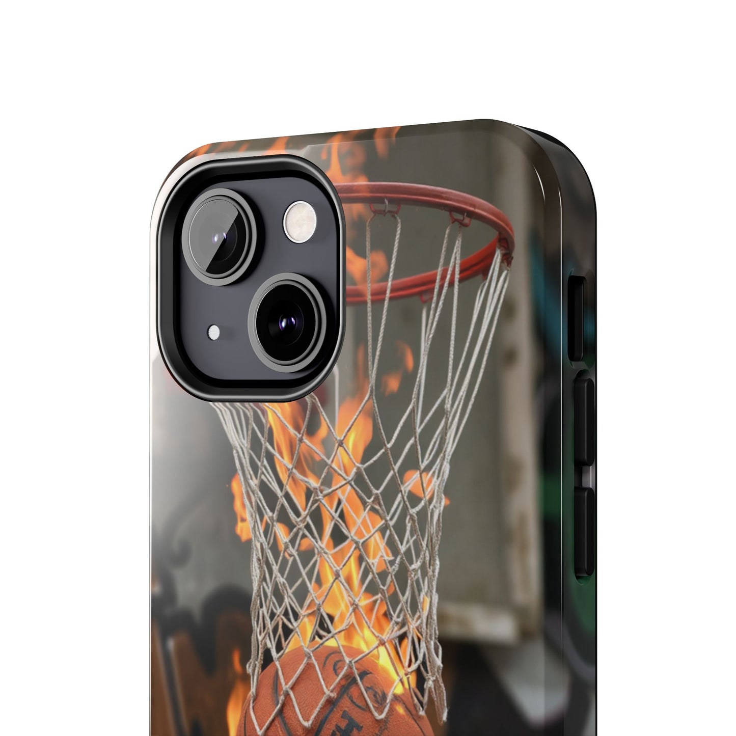 Fire Basketball Tough Phone Case - Durable Sporty Design for Athletes & Fans