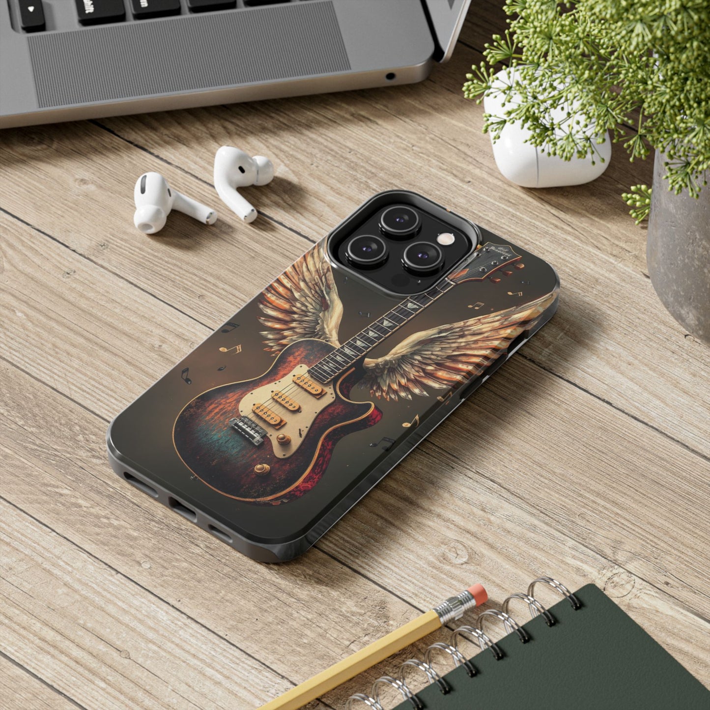 Inspirational Guitar Wing Phone Case - Tough Protection for Music Lovers