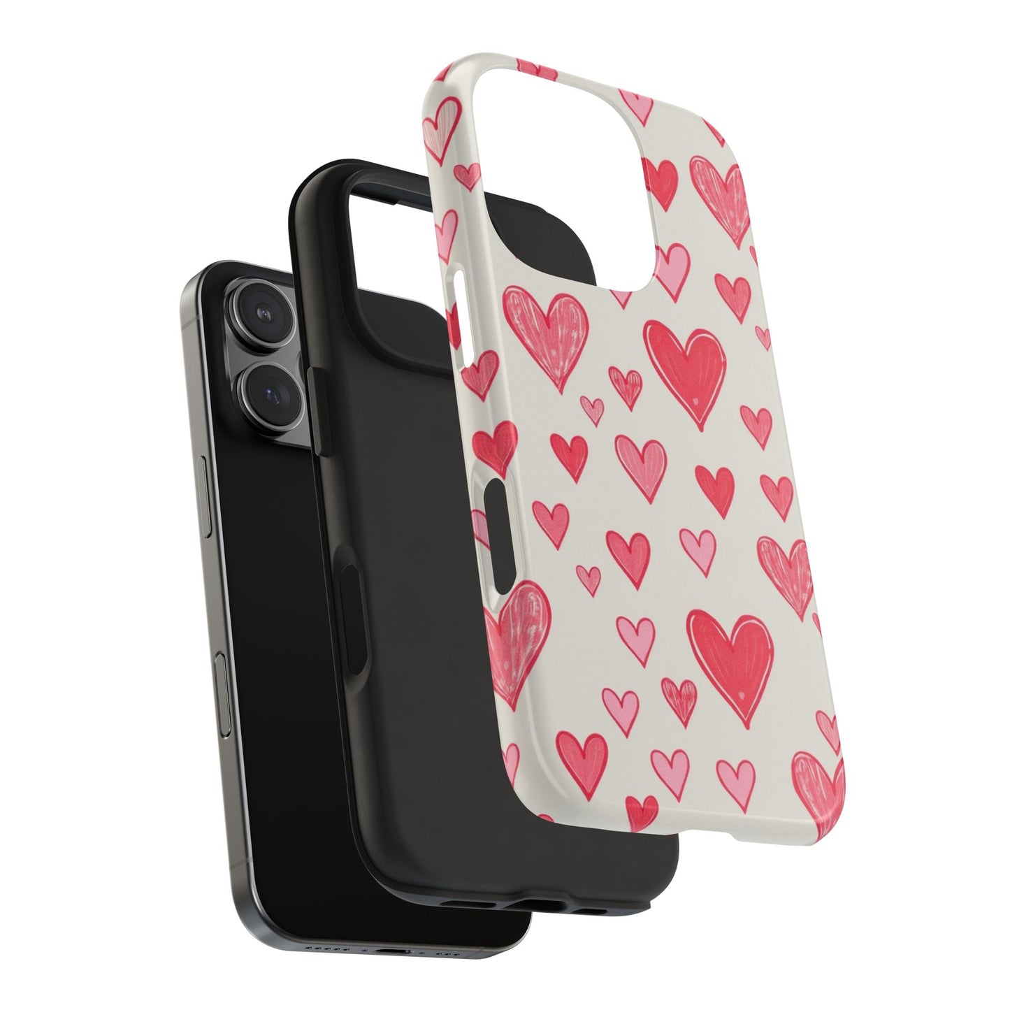 Heart Pattern Tough Phone Case - Cute and Stylish Protection