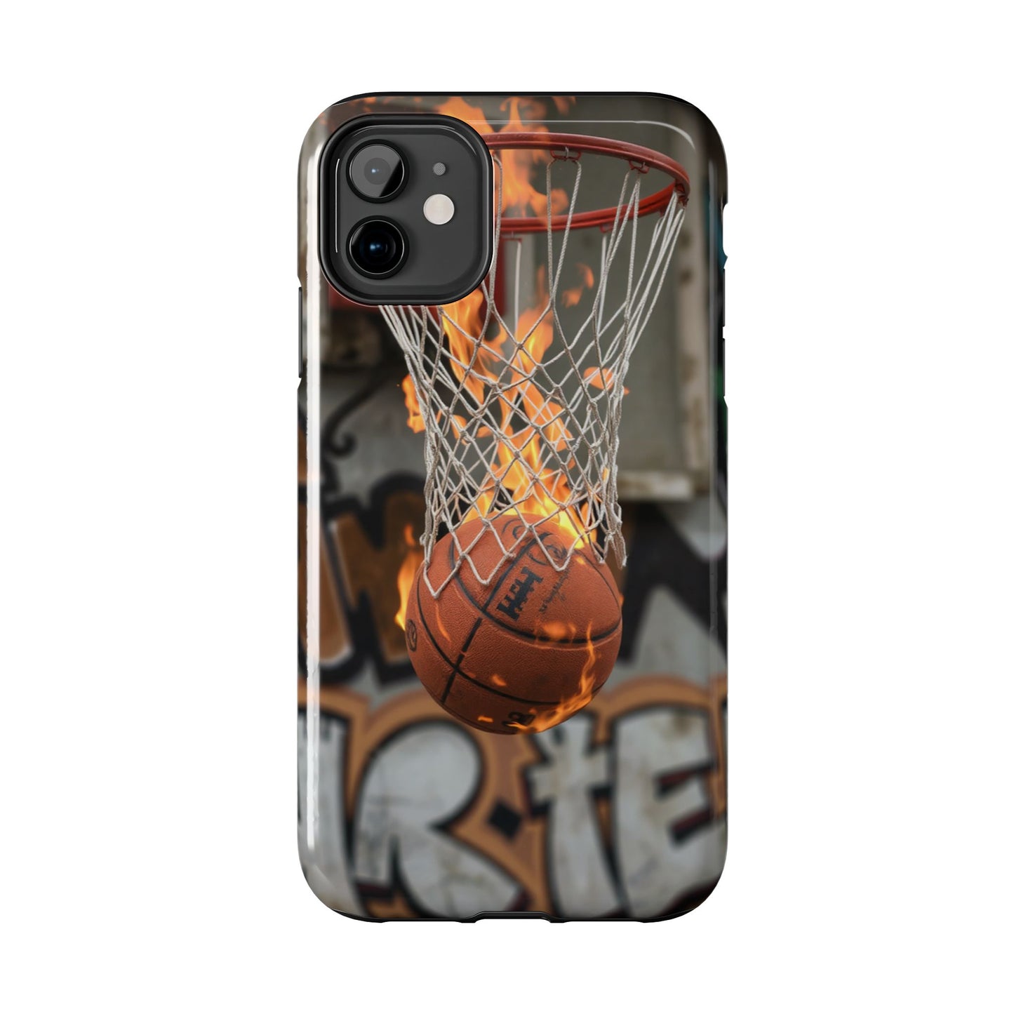 Fire Basketball Tough Phone Case - Durable Sporty Design for Athletes & Fans