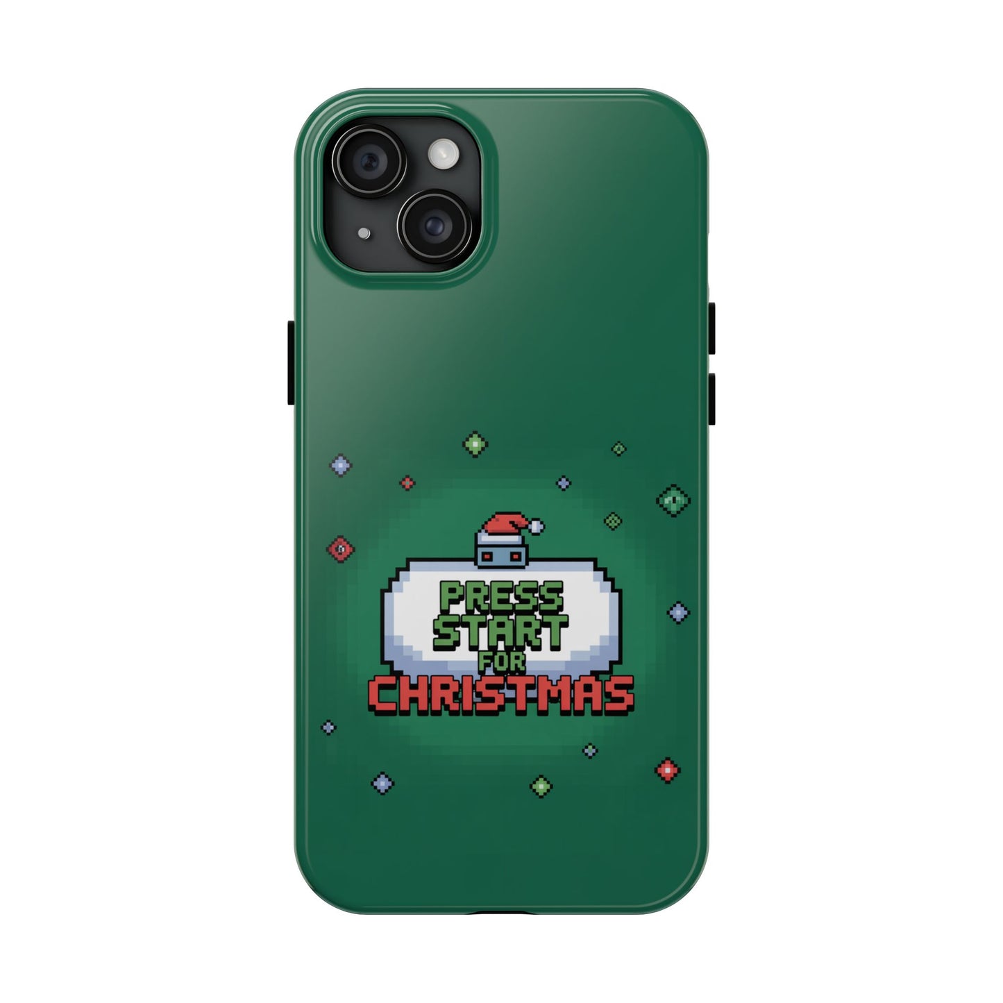 Christmas Pixel Gaming Phone Case - Press Start for Christmas Design