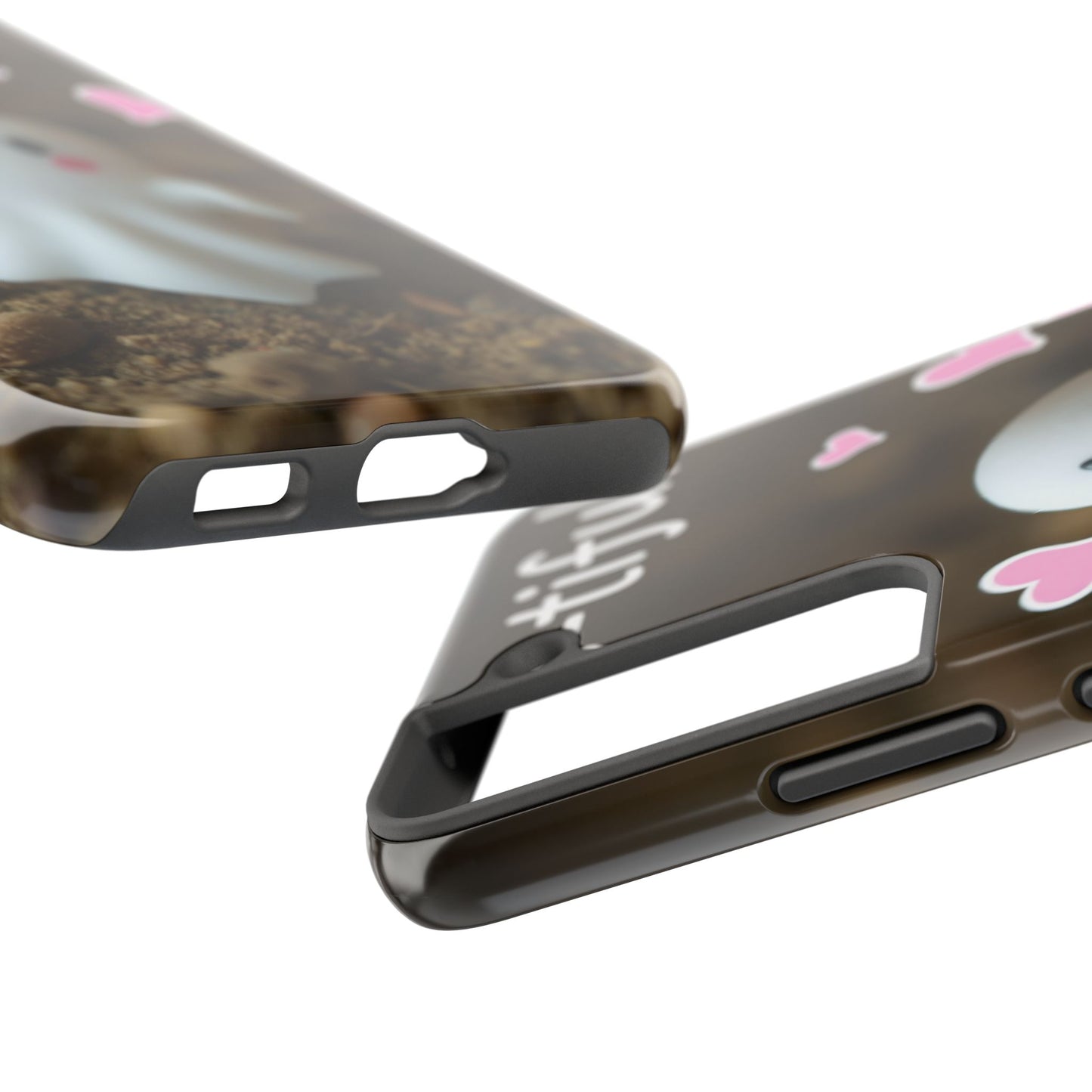 Cute Ghost Tough Phone Case - Beautiful Design with Heart Accents