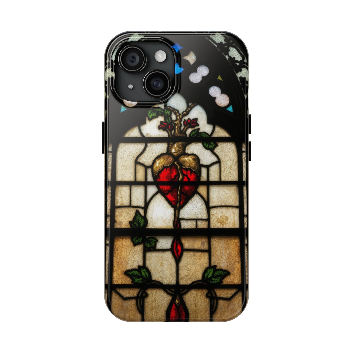 Stained Glass Heart Tough Phone Case - Unique Design for Protection & Style